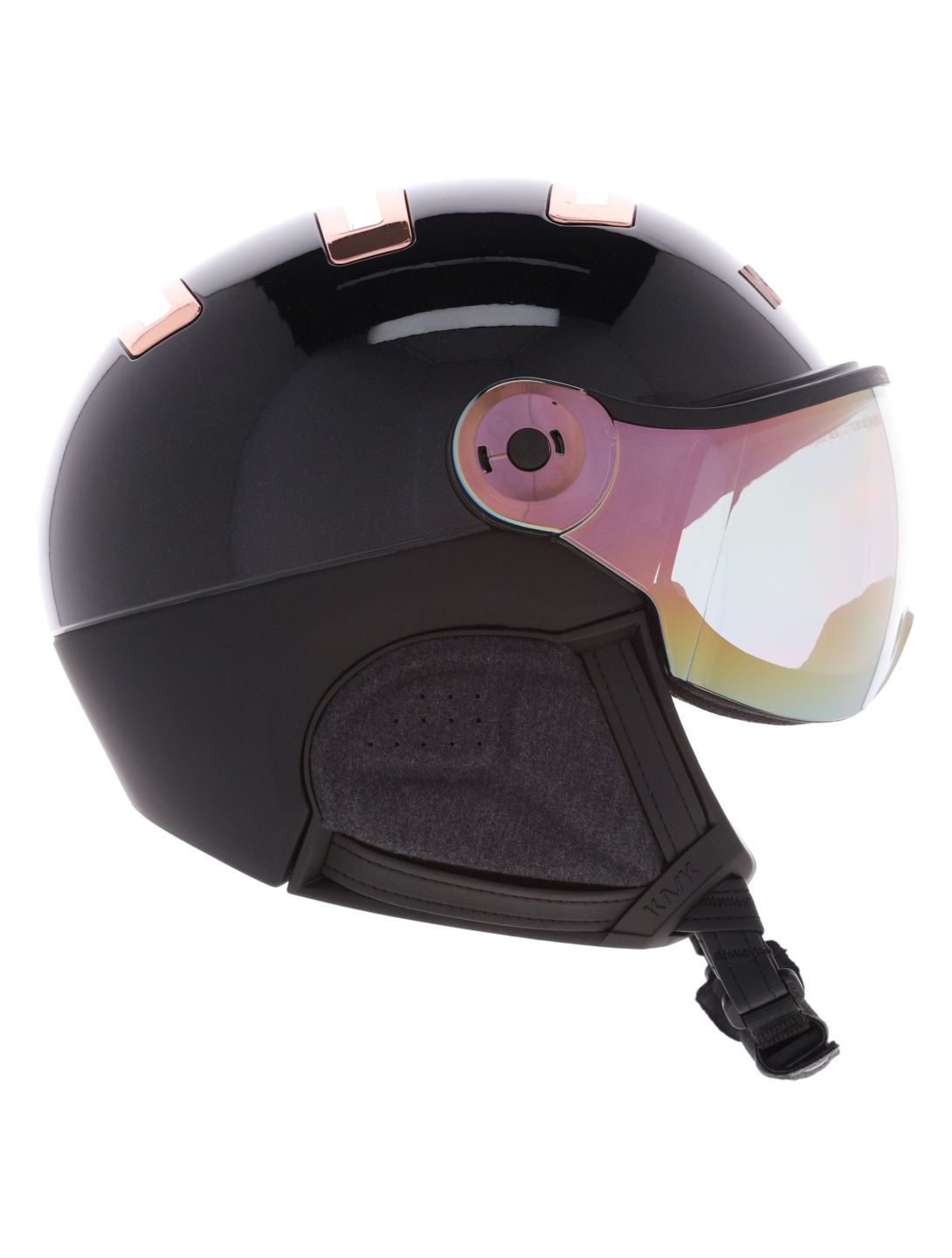 Kask, Piuma-R Chrome Visor casco con visera unisex Black/Pink Gold blanco, rosa 