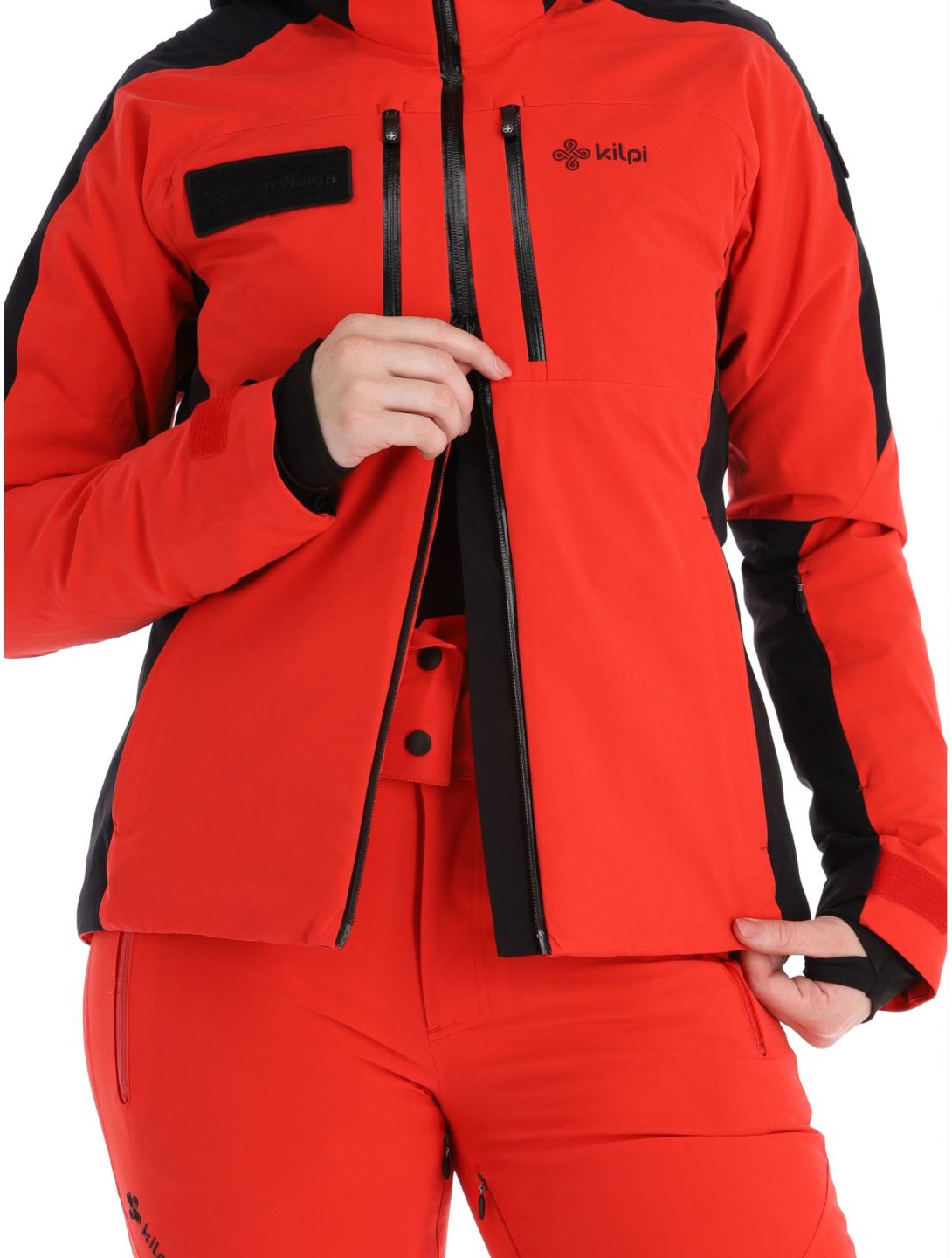 Kilpi, Dexen-W chaqueta de esquí tallas extra grandes mujeres Red negro, rojo 