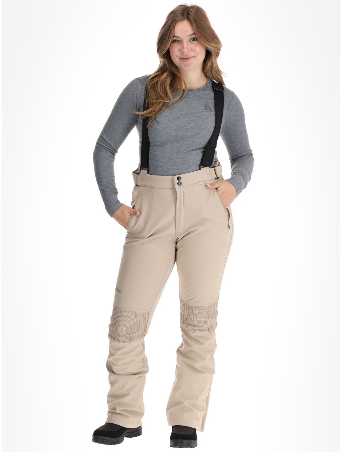 Kilpi, DIONE pantalones de esquí softshell mujeres Beige beige 