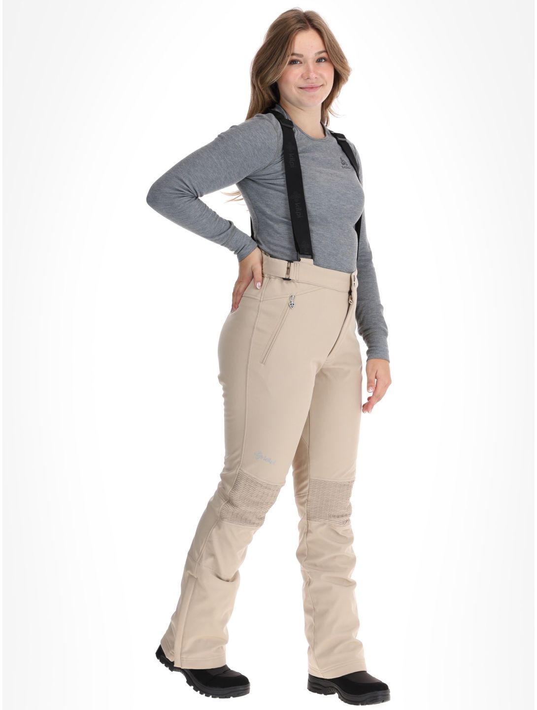 Kilpi, DIONE pantalones de esquí softshell mujeres Beige beige 