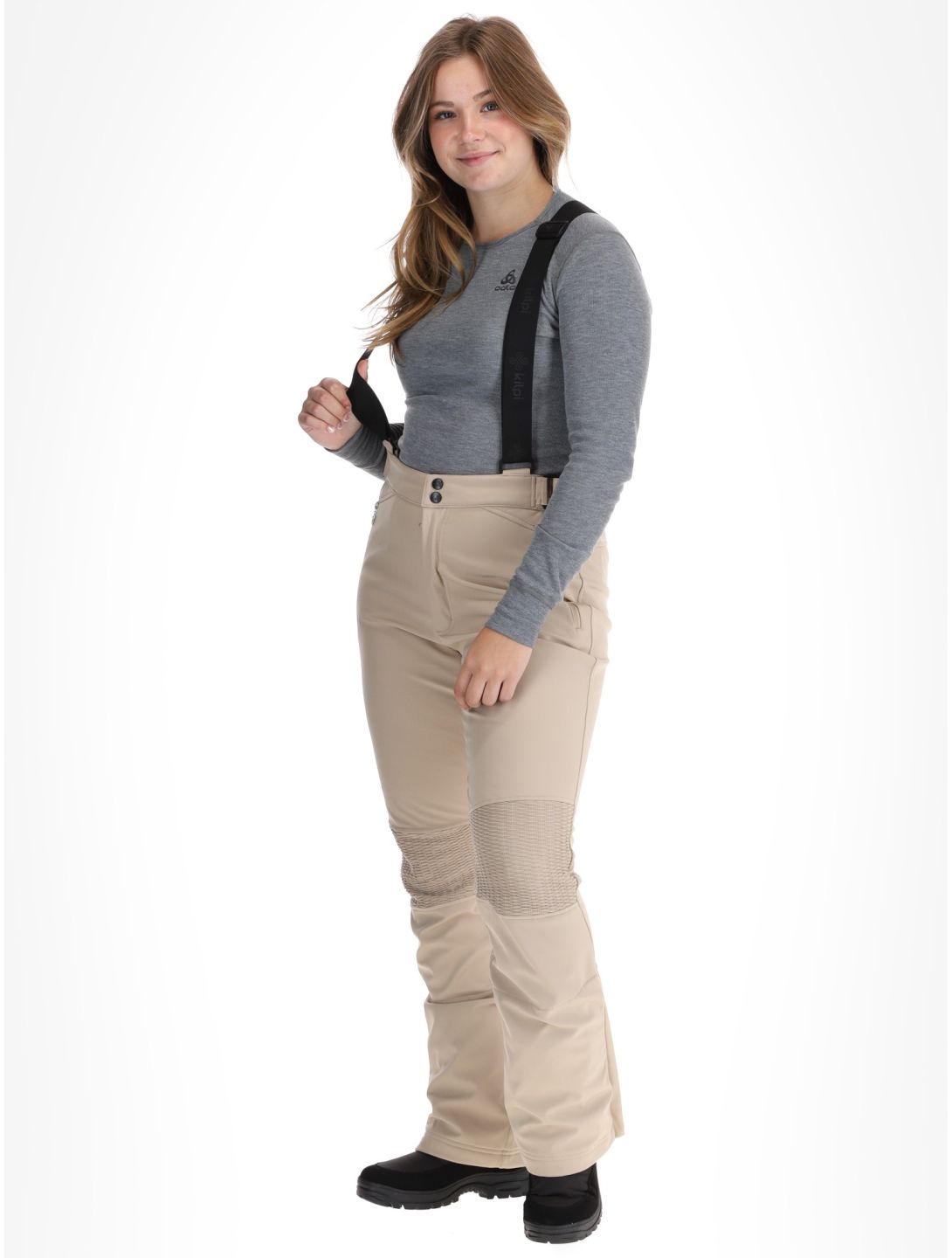 Kilpi, DIONE pantalones de esquí softshell mujeres Beige beige 