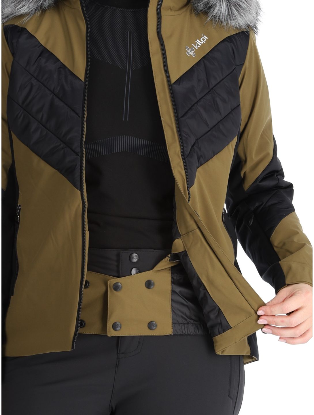 Kilpi, Lin chaqueta de esquí mujeres Khaki negro, verde 