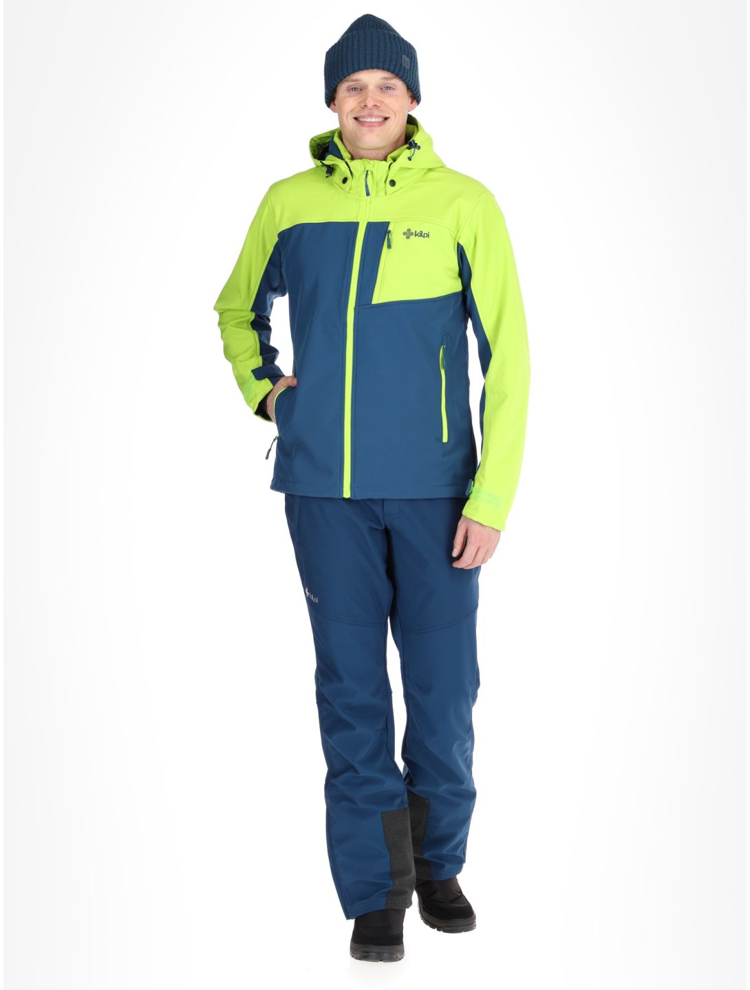 Kilpi, Ravio chaqueta de esquí softshell hombres Lime Green azul, verde 