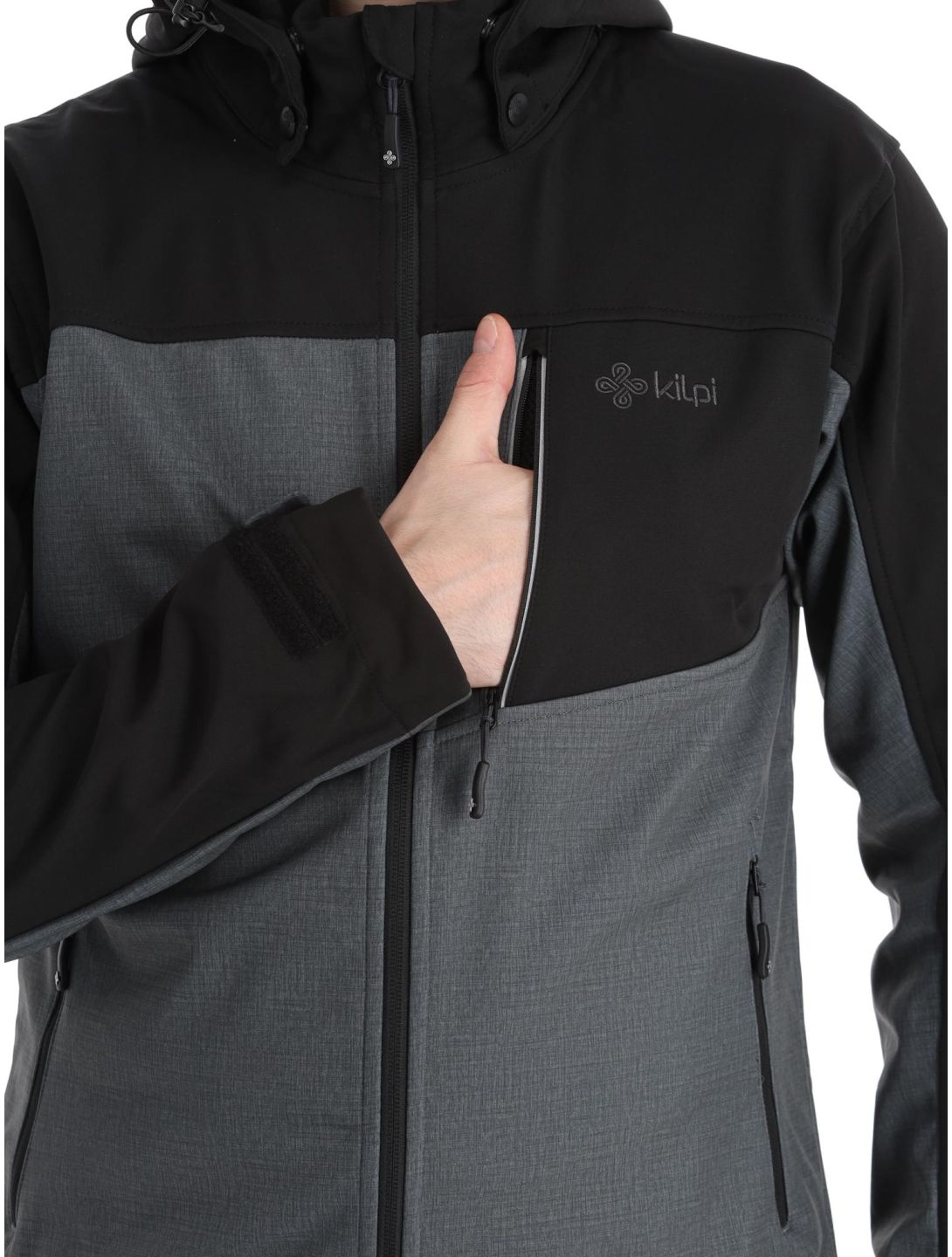 Kilpi, Ravio-m chaqueta de esquí softshell tallas extra grandes hombres Dark Grey gris 