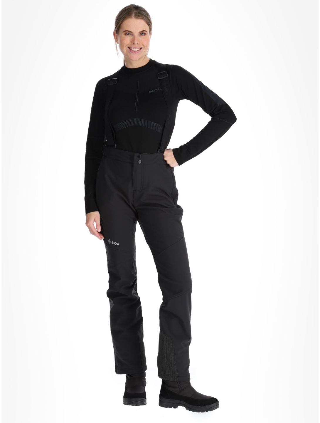 Kilpi, Rhea pantalones de esquí softshell mujeres Black negro 