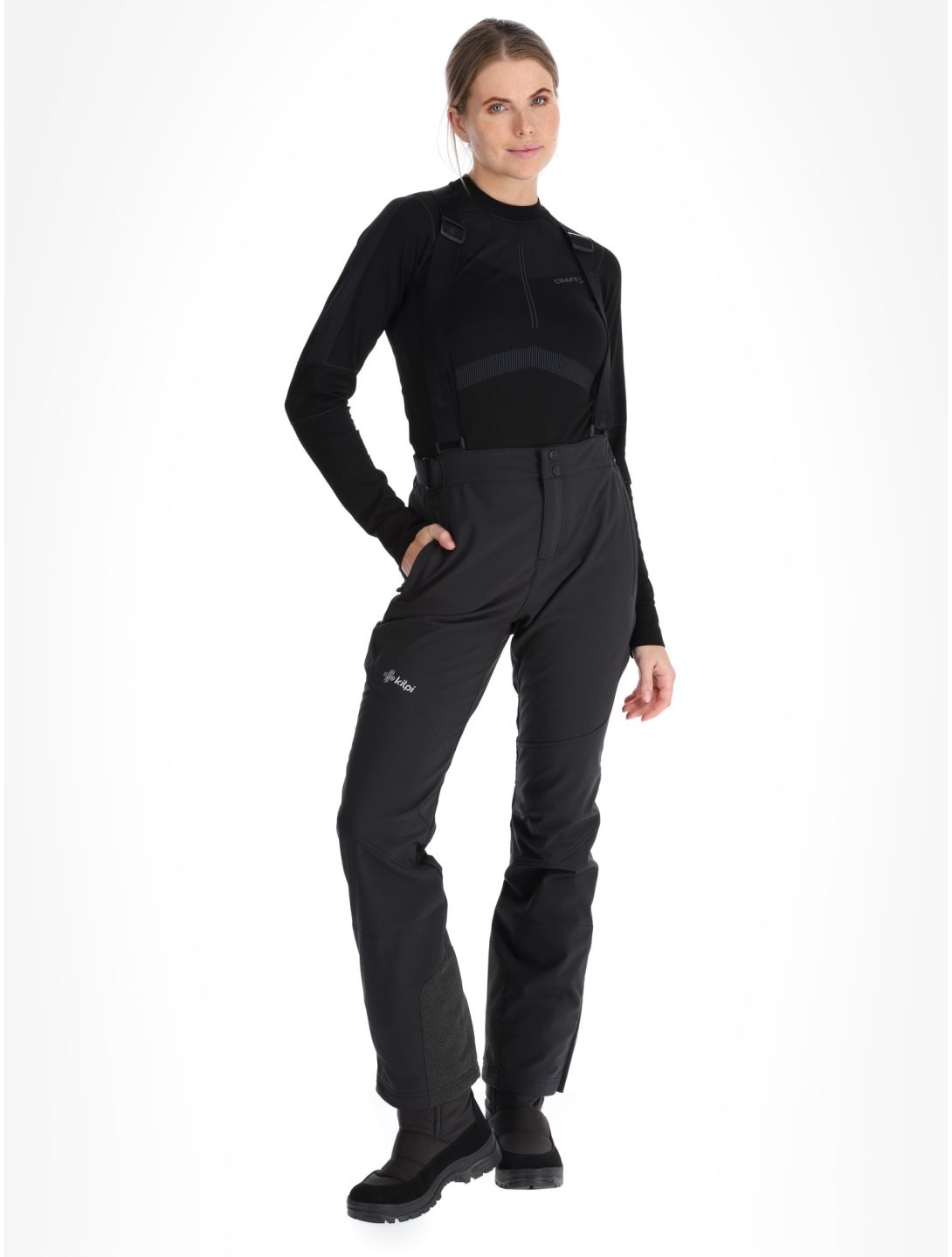 Kilpi, Rhea pantalones de esquí softshell mujeres Black negro 