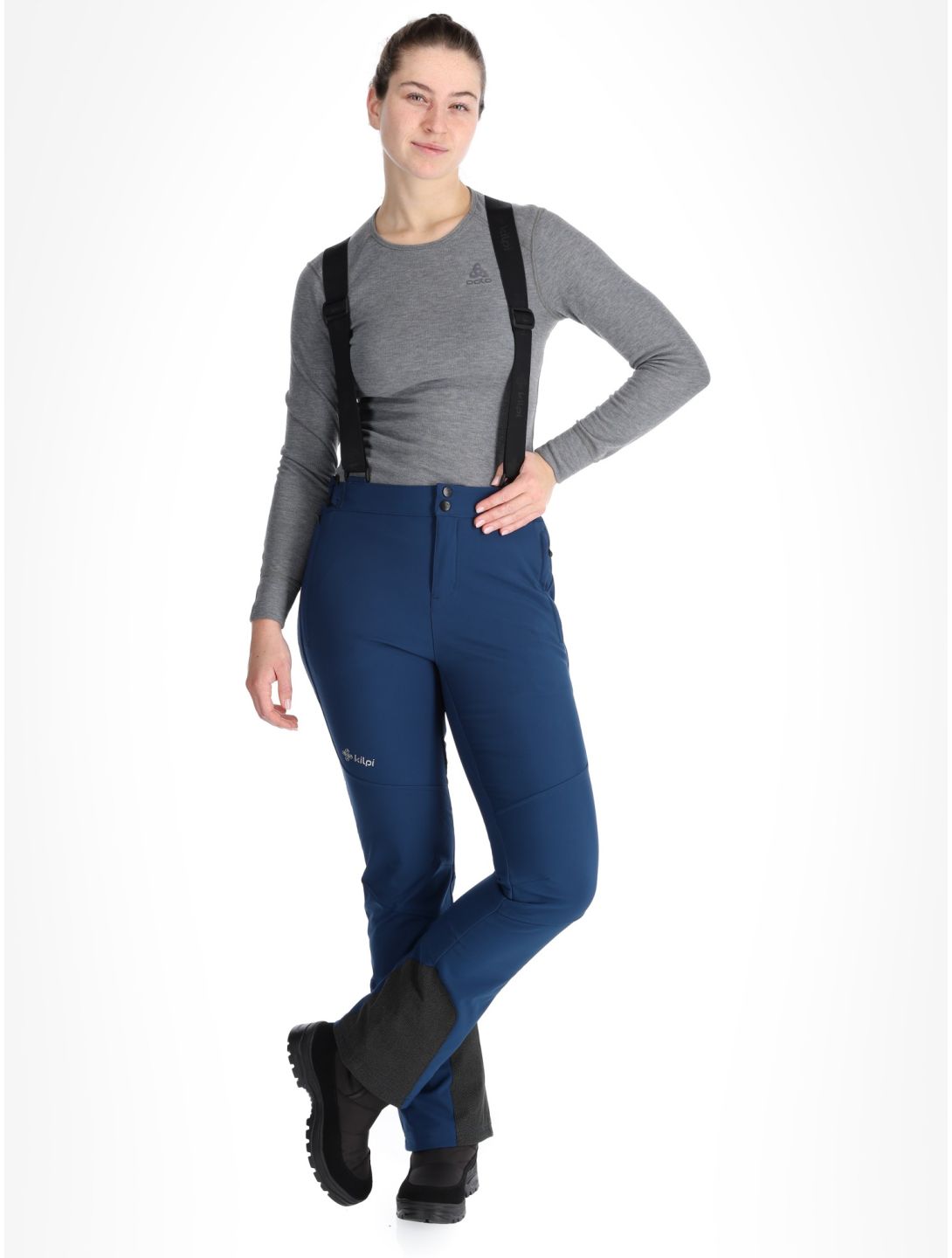 Kilpi, RHEA pantalones de esquí softshell mujeres Dark Blue azul 