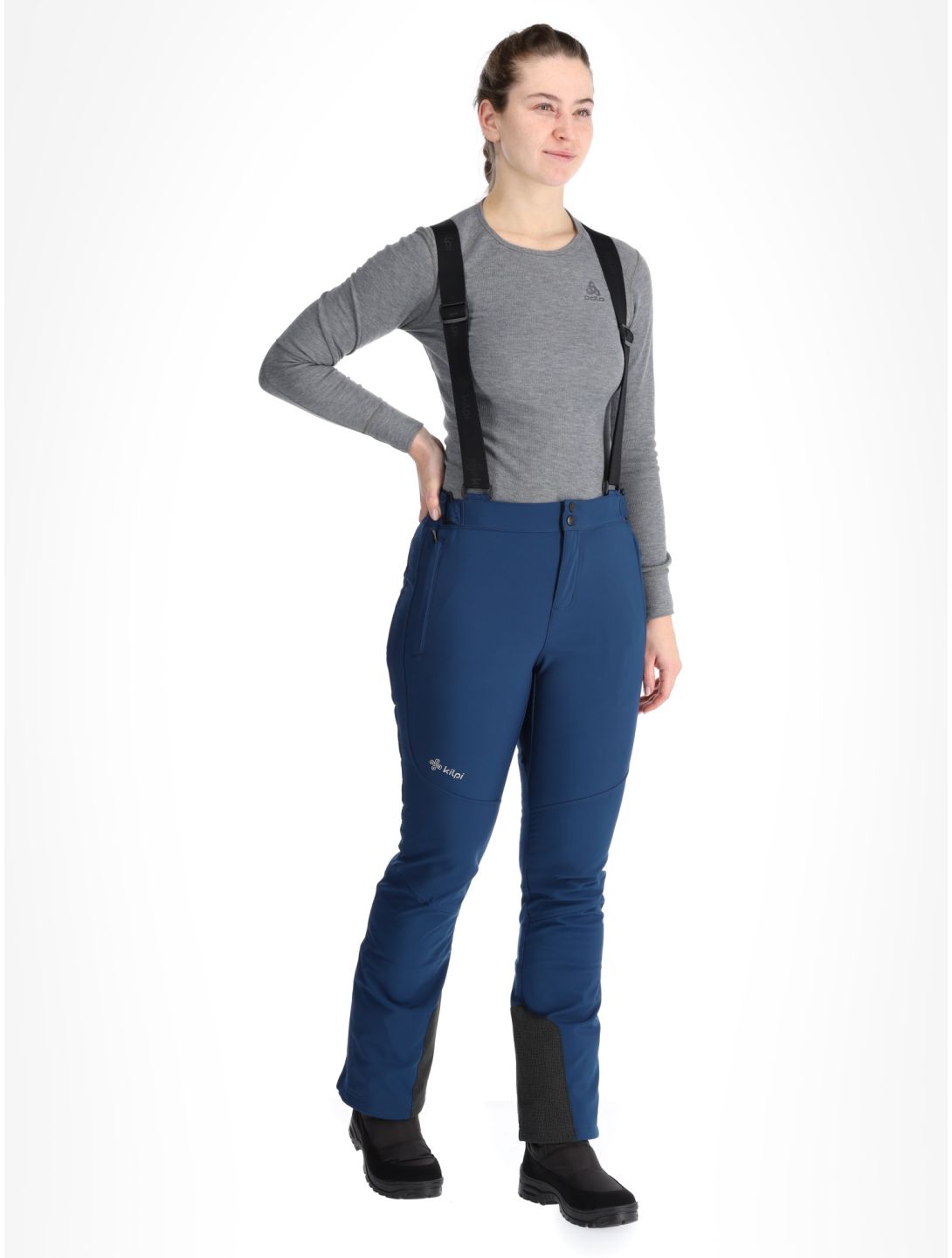 Kilpi, RHEA pantalones de esquí softshell mujeres Dark Blue azul 