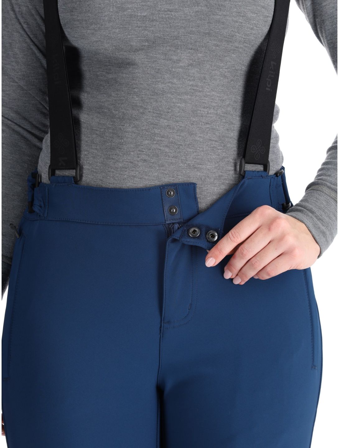 Kilpi, RHEA pantalones de esquí softshell mujeres Dark Blue azul 