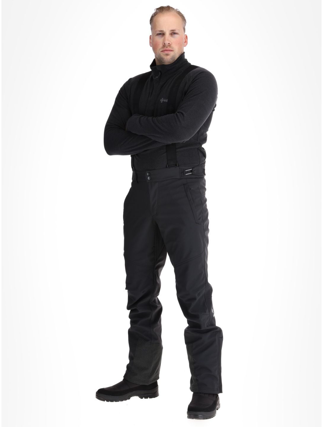 Kilpi, RHEA pantalones de esquí softshell hombres Black negro 