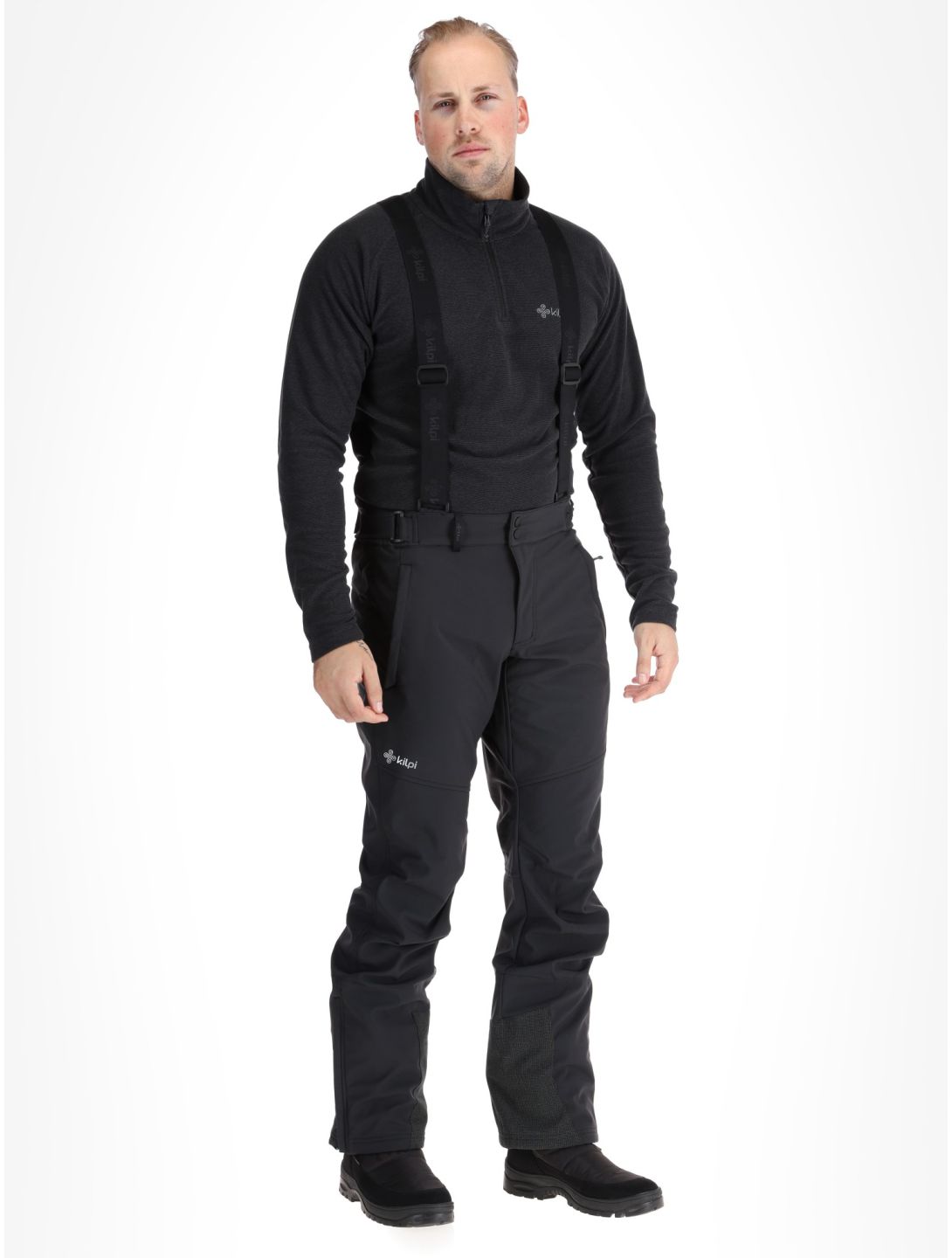 Kilpi, RHEA pantalones de esquí softshell hombres Black negro 