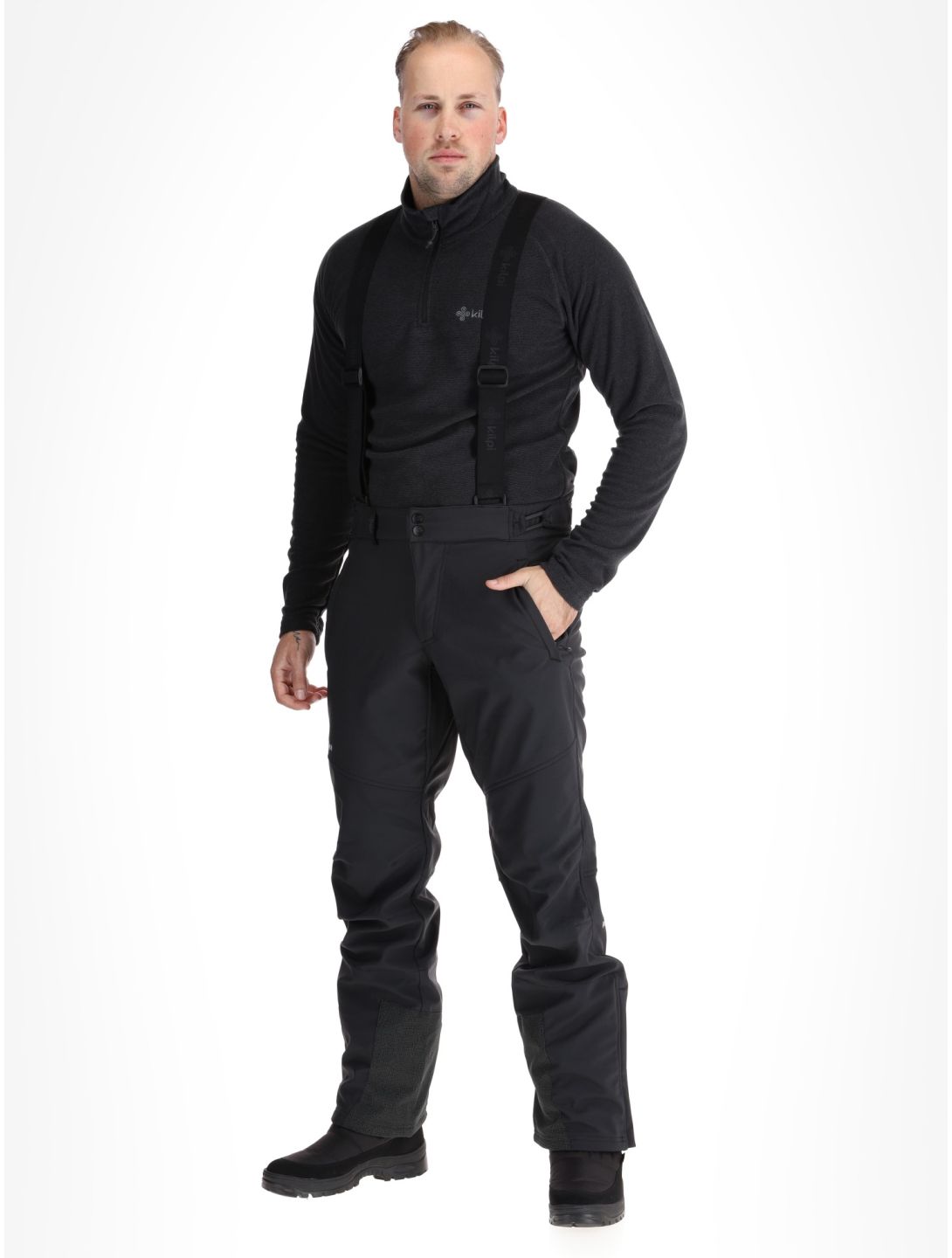 Kilpi, RHEA pantalones de esquí softshell hombres Black negro 