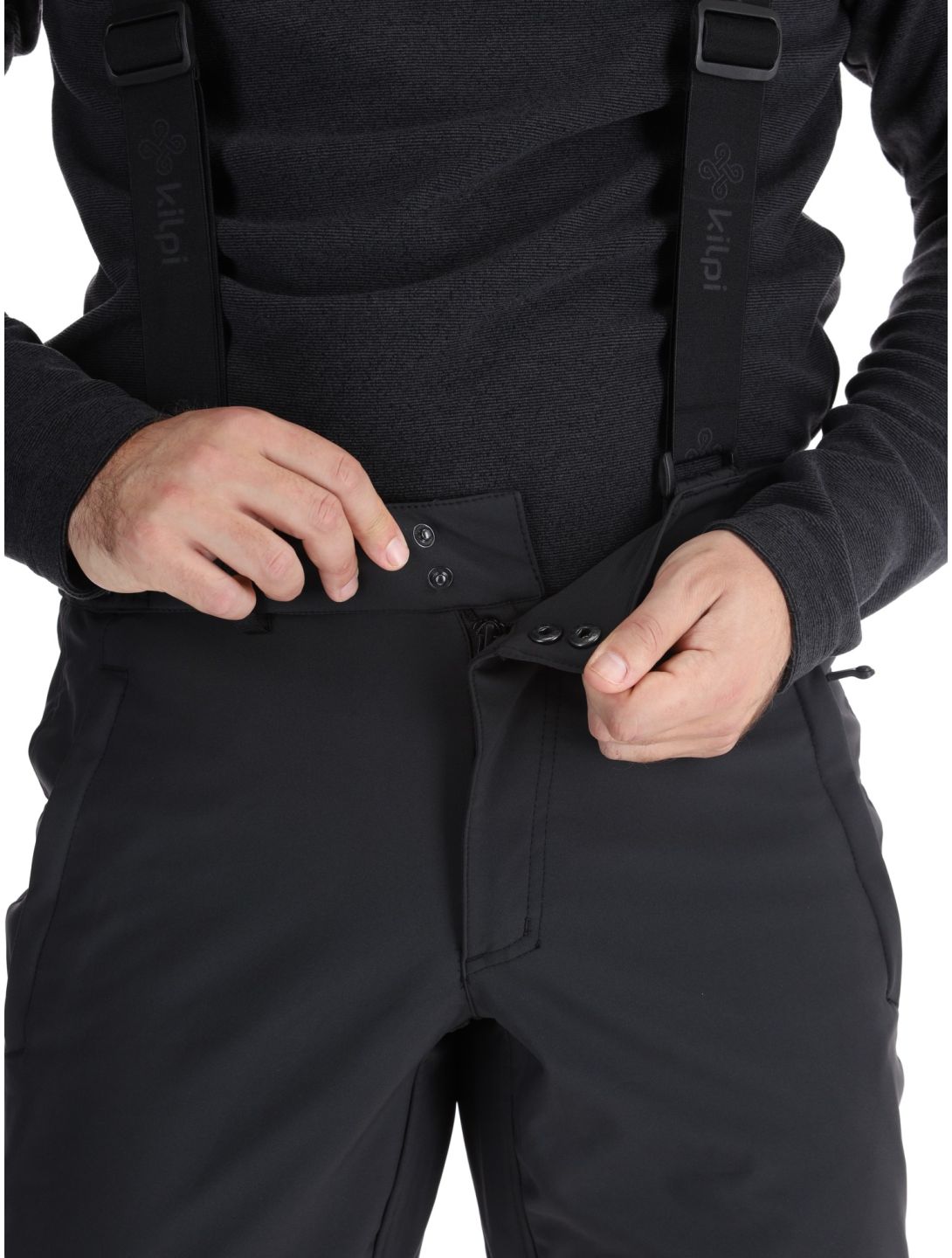 Kilpi, RHEA pantalones de esquí softshell hombres Black negro 