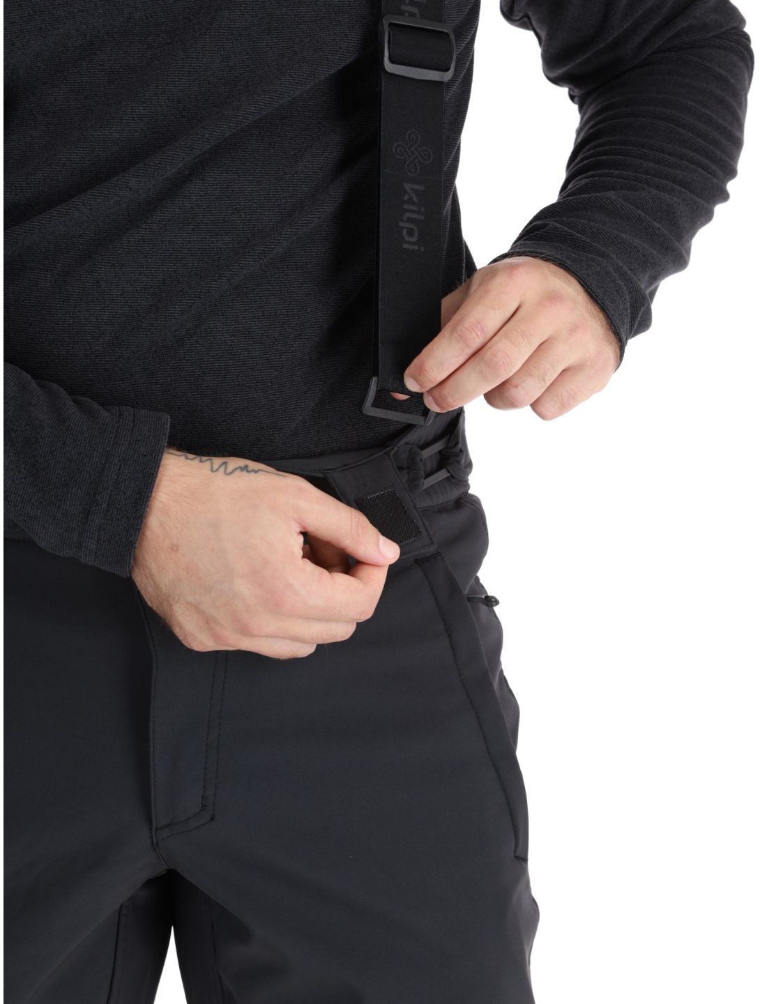 Kilpi, RHEA pantalones de esquí softshell hombres Black negro 