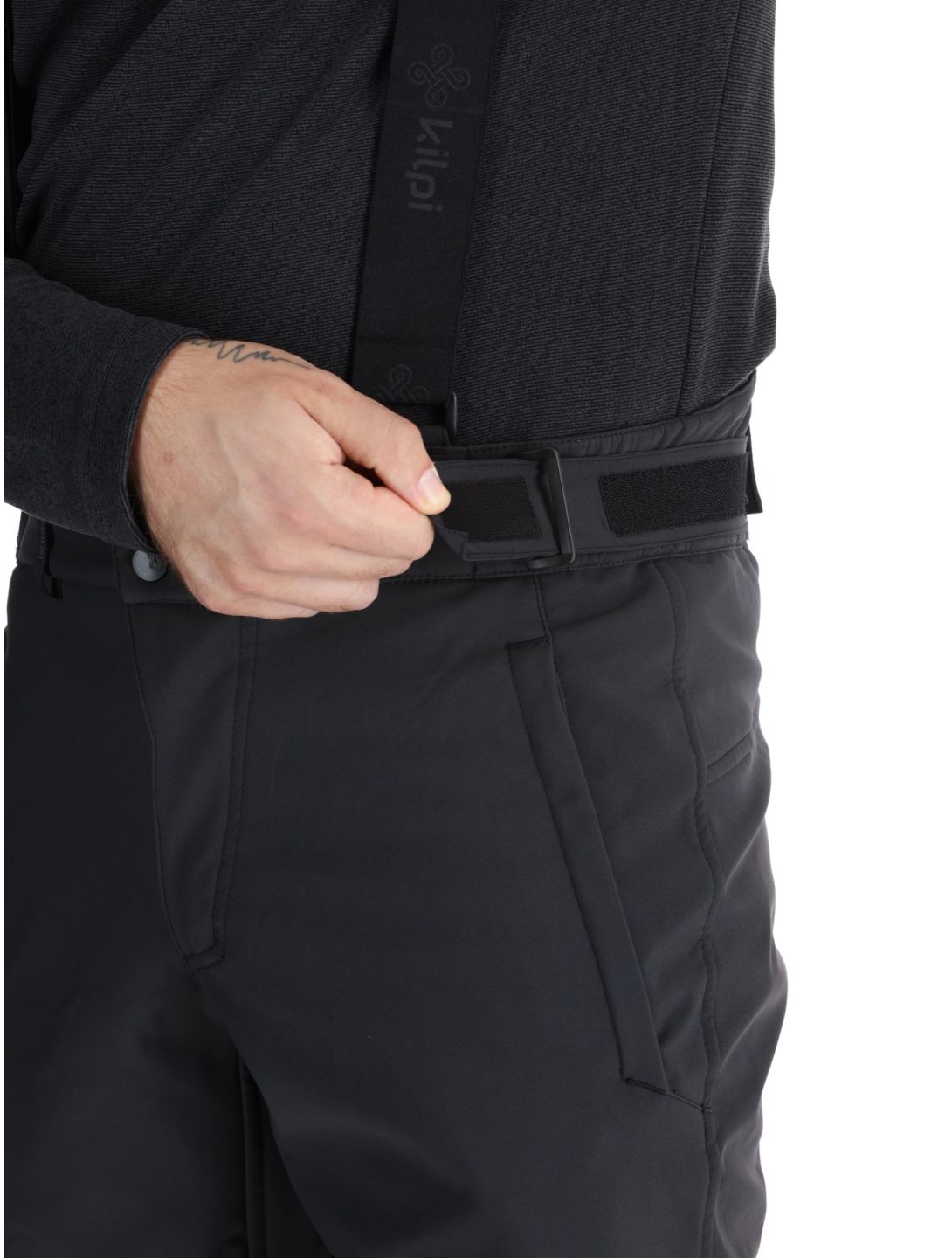 Kilpi, RHEA pantalones de esquí softshell hombres Black negro 