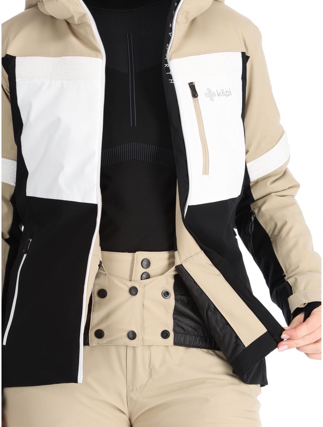 Kilpi, Valera chaqueta de esquí mujeres Beige beige, blanco, negro 