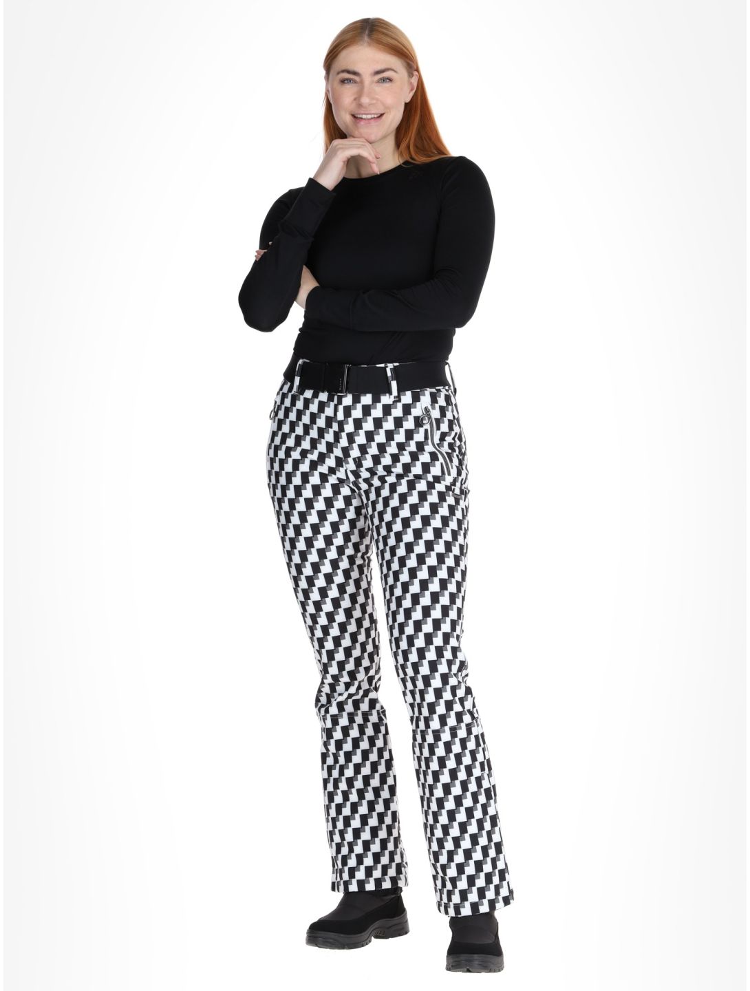 Luhta, Joentaus pantalones de esquí softshell mujeres Black / White blanco, negro 