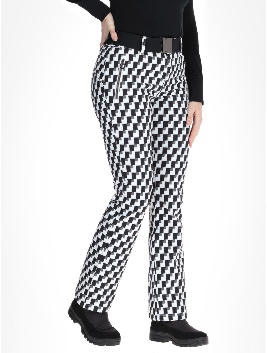 Luhta, Joentaus pantalones de esquí softshell mujeres Black / White blanco, negro 