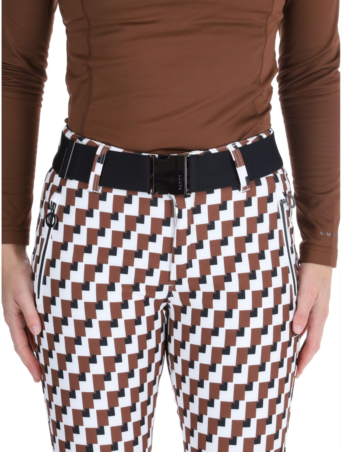 Luhta, Joentaus pantalones de esquí softshell mujeres Chocolat marrón 