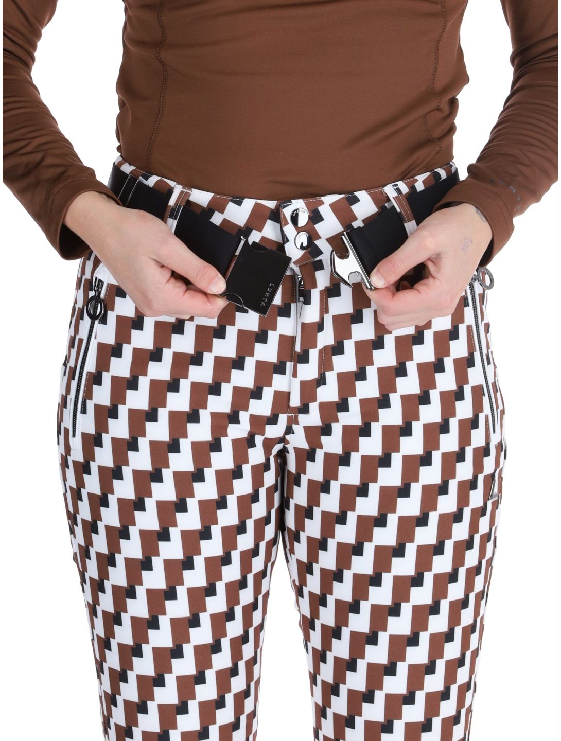 Luhta, Joentaus pantalones de esquí softshell mujeres Chocolat marrón 