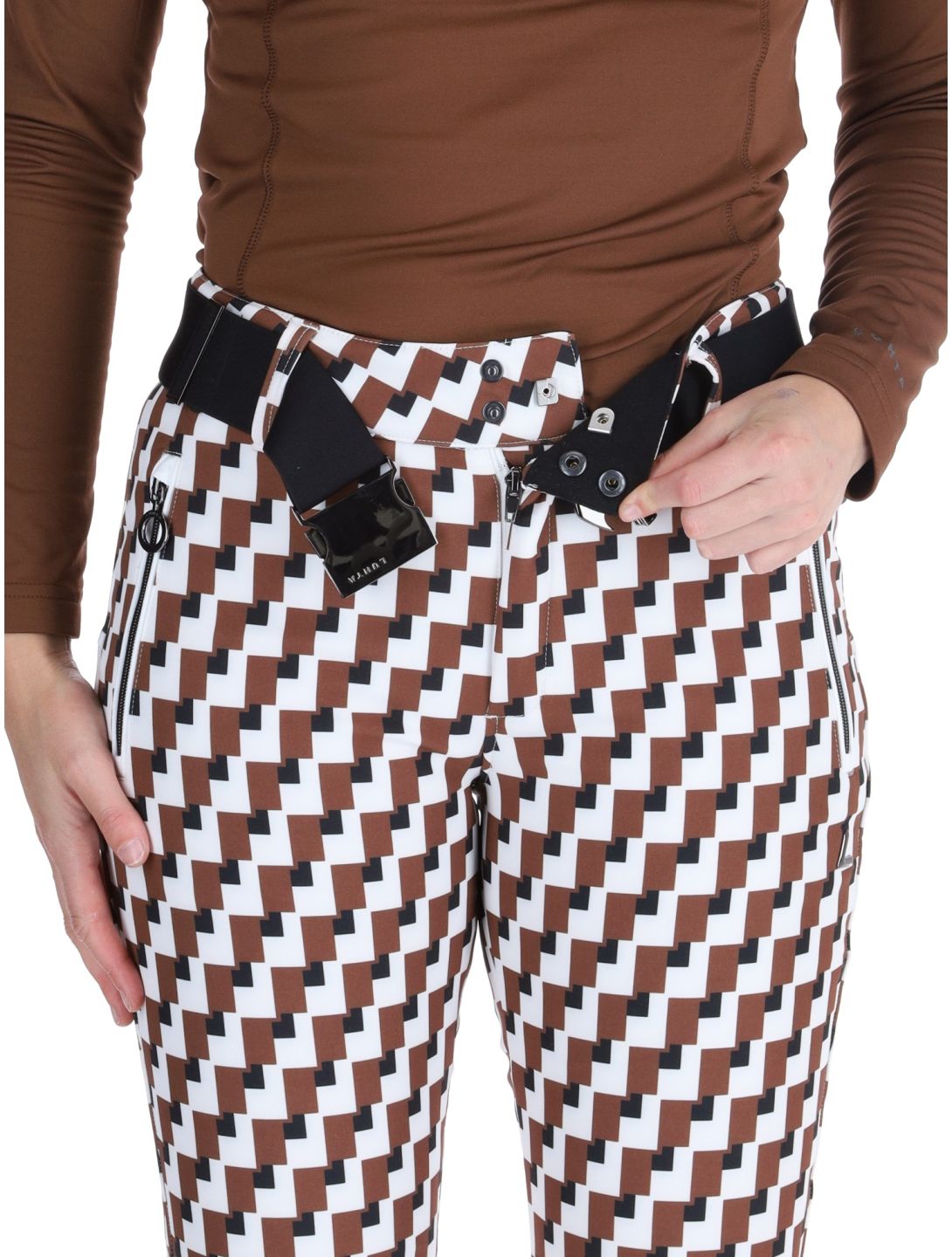 Luhta, Joentaus pantalones de esquí softshell mujeres Chocolat marrón 