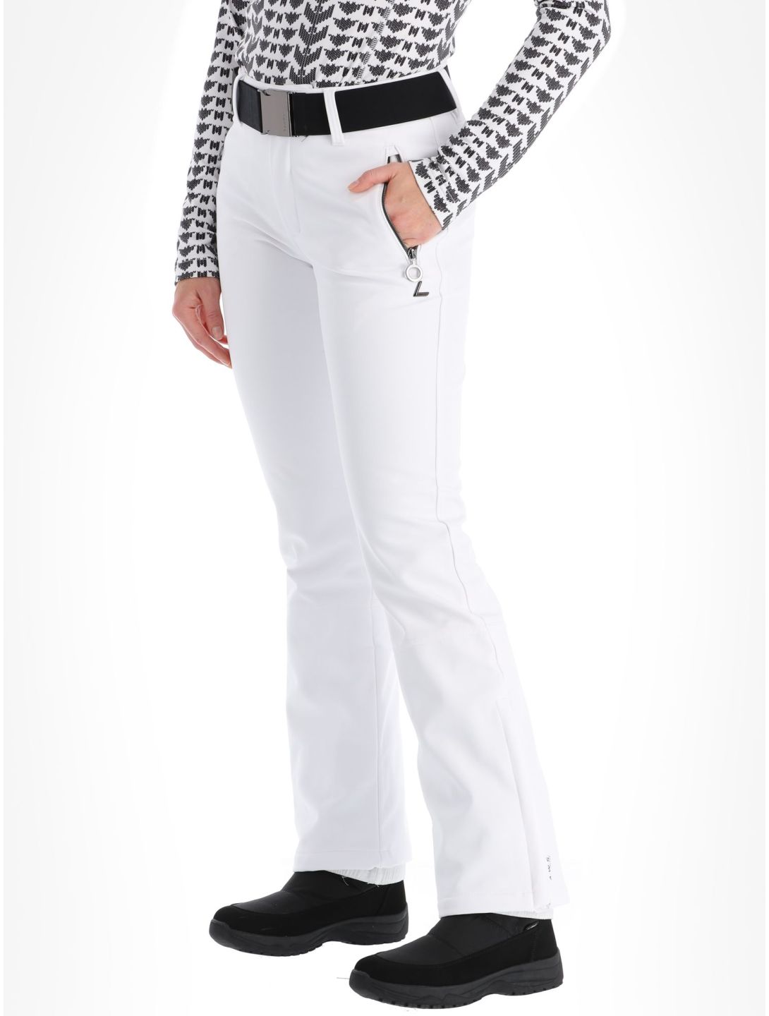 Luhta, Joentaus pantalones de esquí softshell mujeres Optic White blanco 