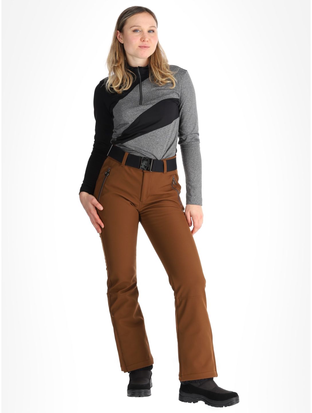 Luhta, Joentaus C pantalones de esquí softshell mujeres Chocolat marrón 