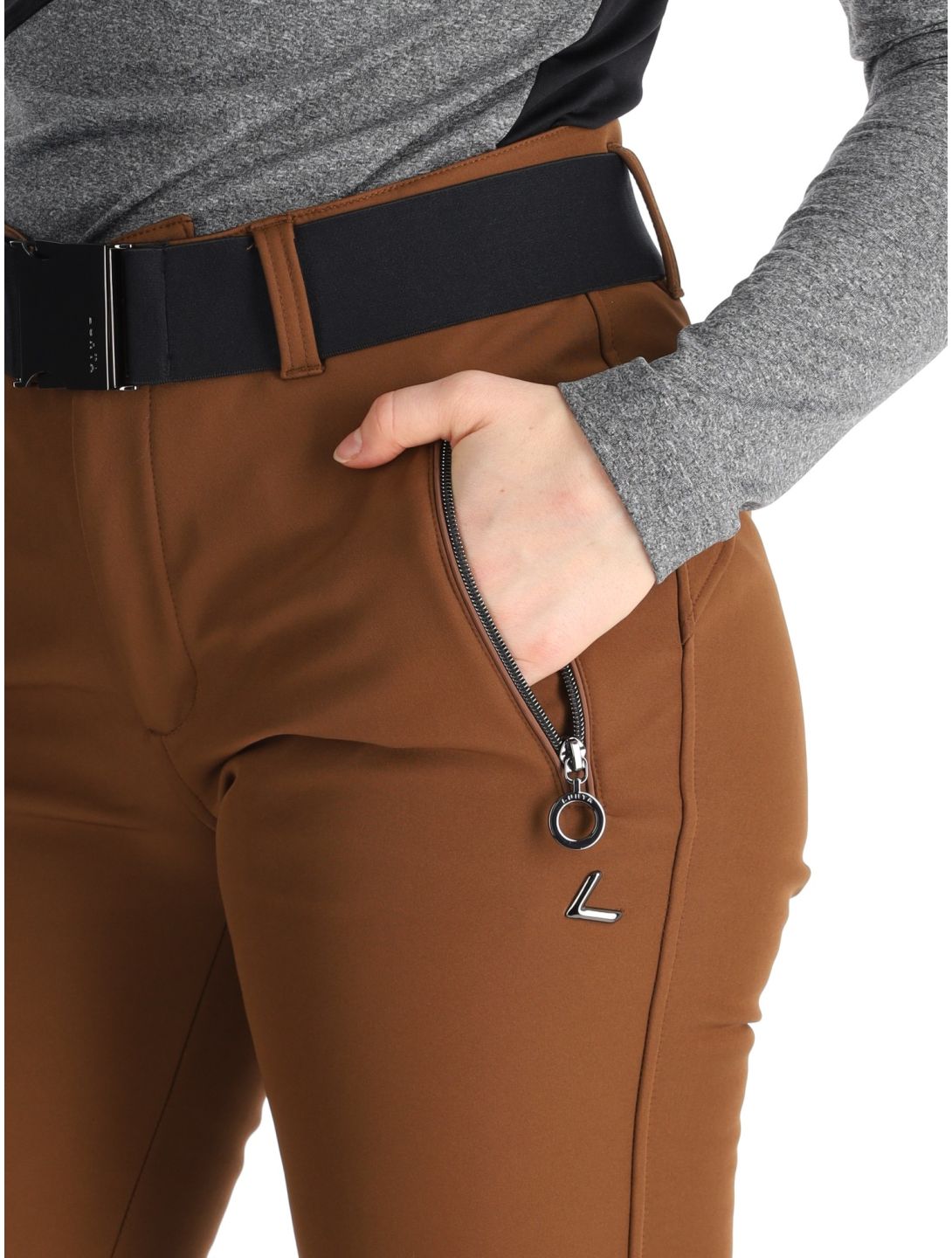 Luhta, Joentaus C pantalones de esquí softshell mujeres Chocolat marrón 