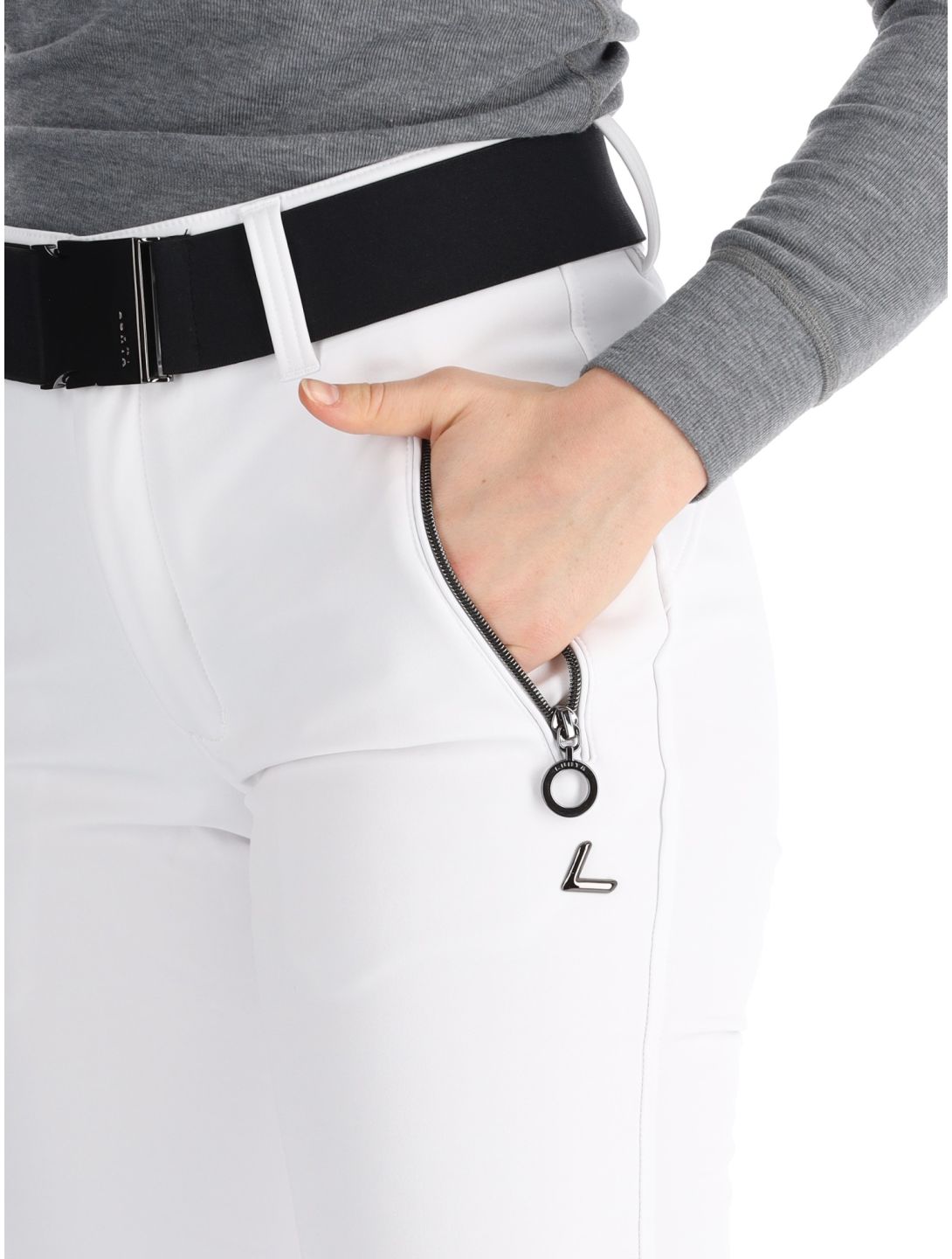 Luhta, Joentaus C pantalones de esquí softshell mujeres Optic White blanco 