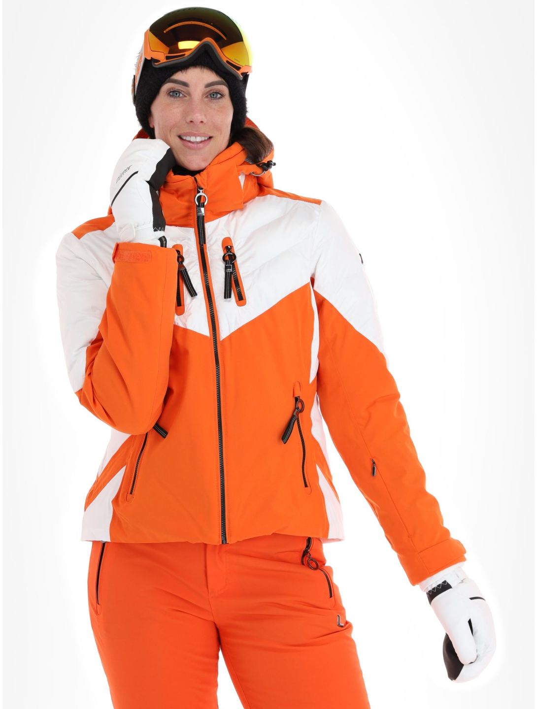 Luhta, Kanervala chaqueta de esquí mujeres Orange blanco, naranja 