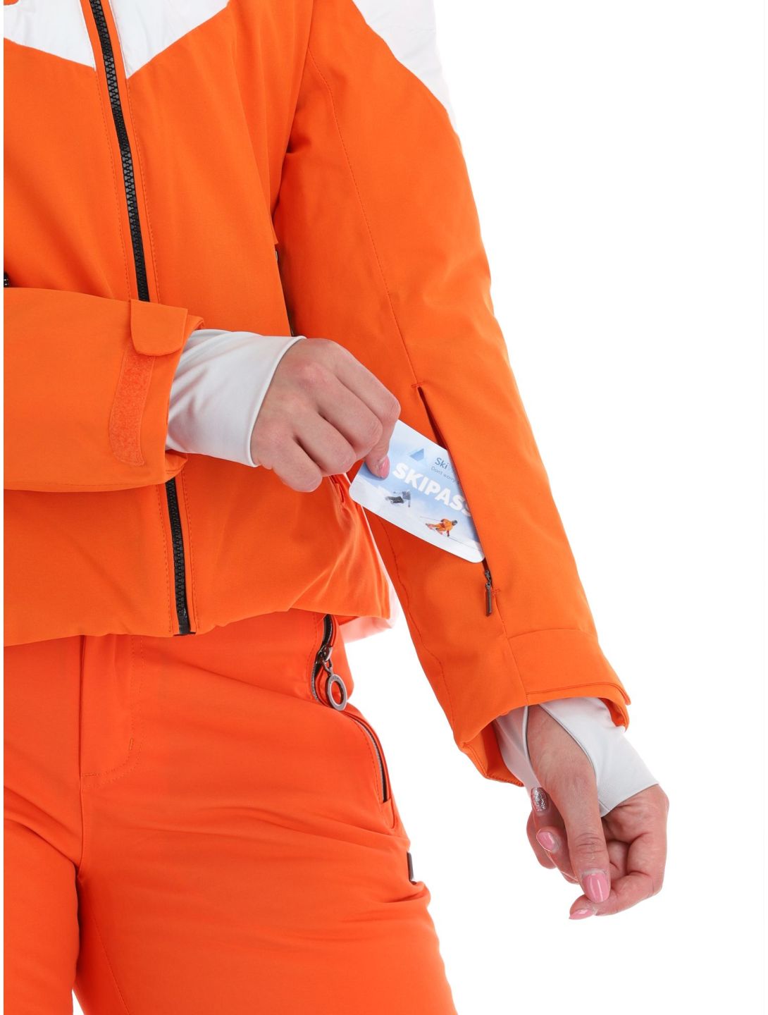 Luhta, Kanervala chaqueta de esquí mujeres Orange blanco, naranja 