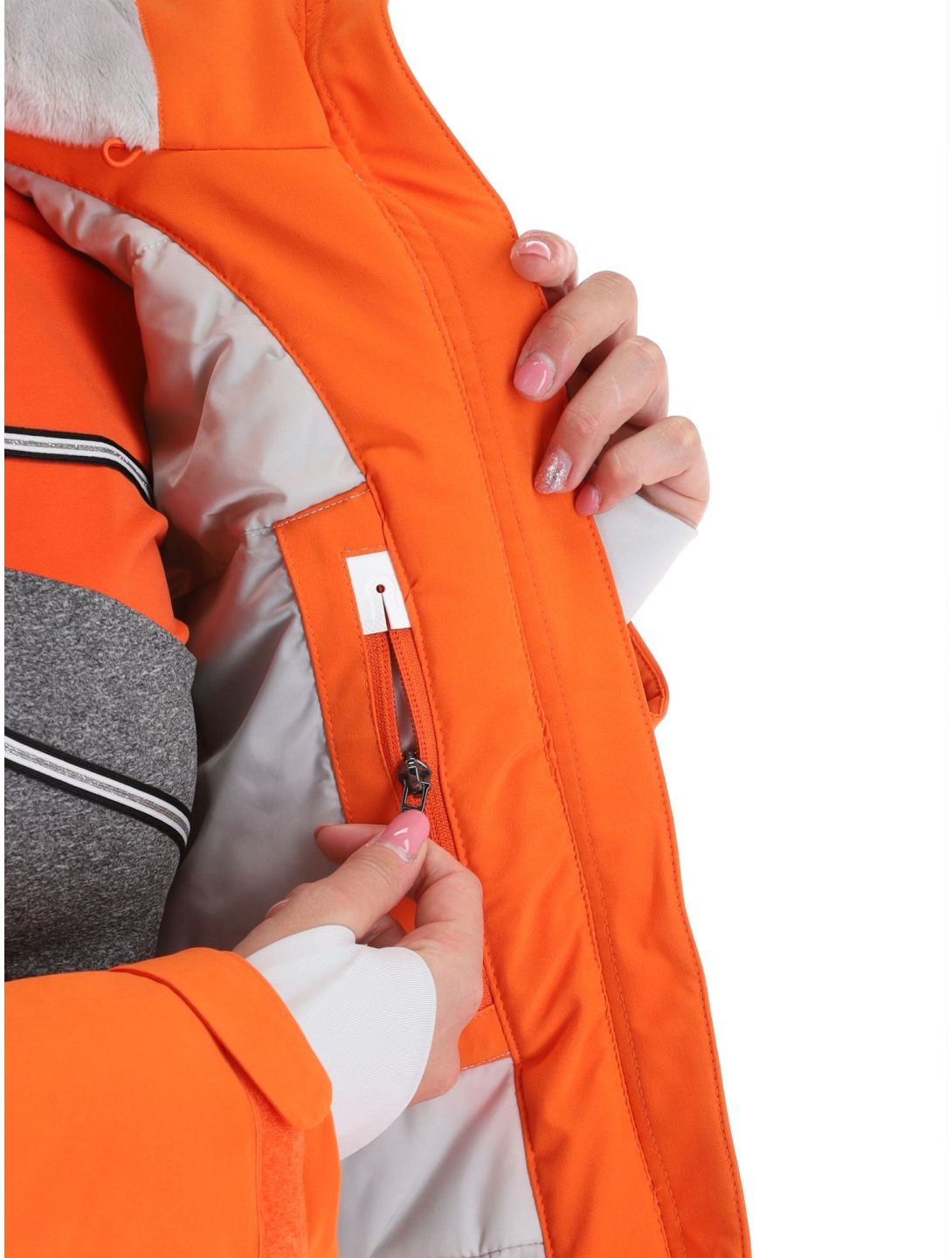 Luhta, Kanervala chaqueta de esquí mujeres Orange blanco, naranja 