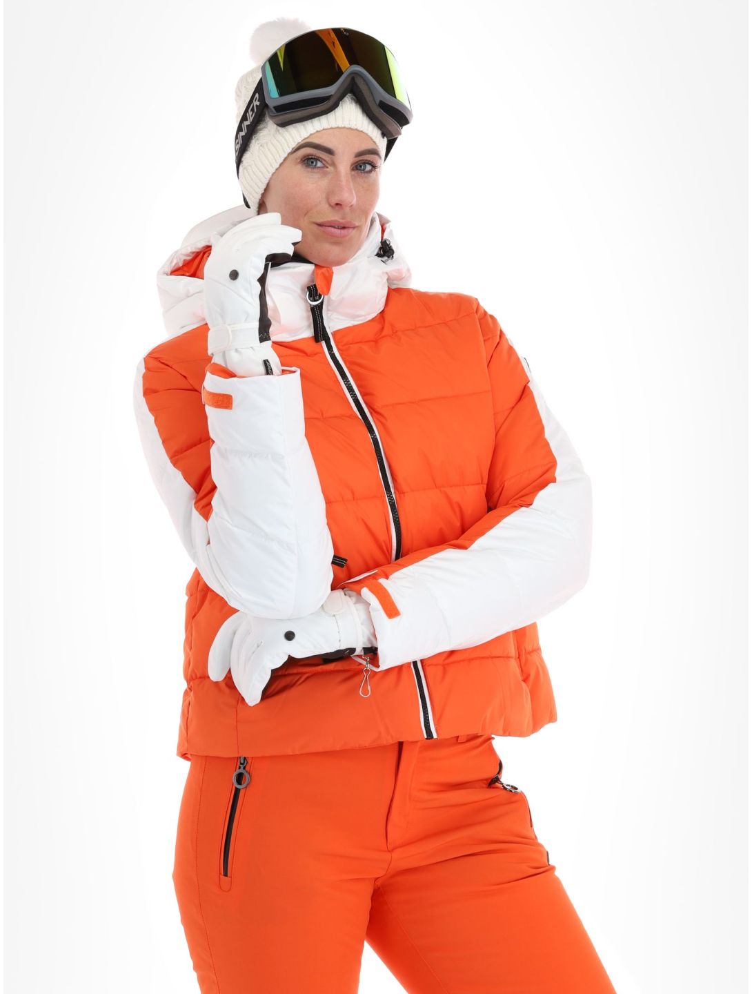 Luhta, Karhutunturi chaqueta de esquí mujeres Orange blanco, naranja 