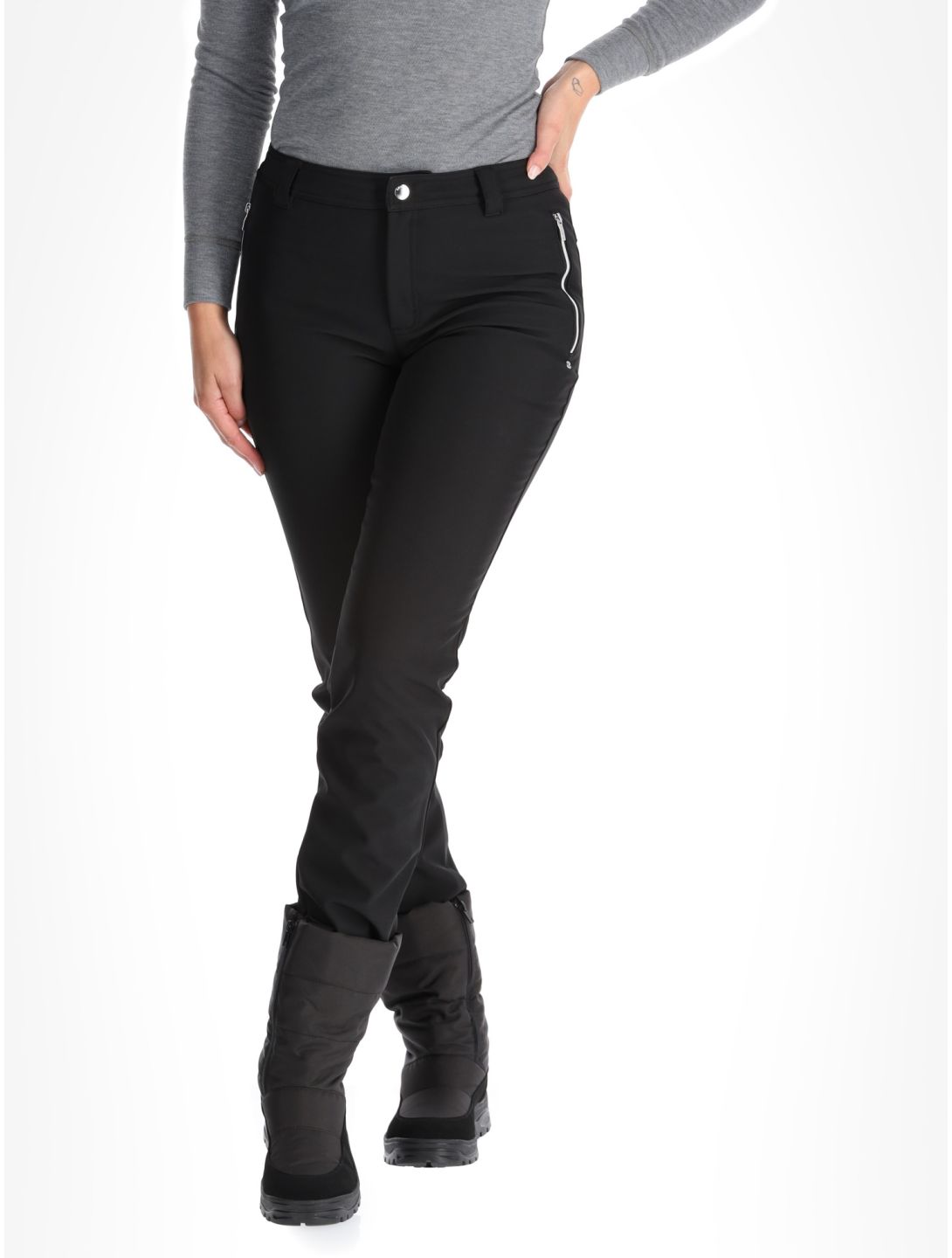 Luhta, Erottaja pantalones de esquí softshell mujeres Black negro 