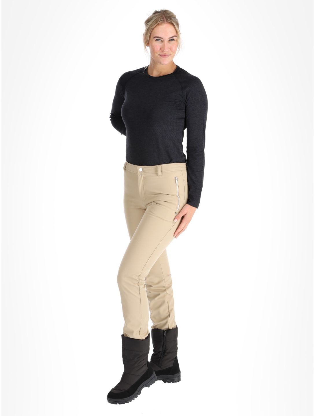 Luhta, Erottaja pantalones de esquí softshell mujeres Powder blanco 