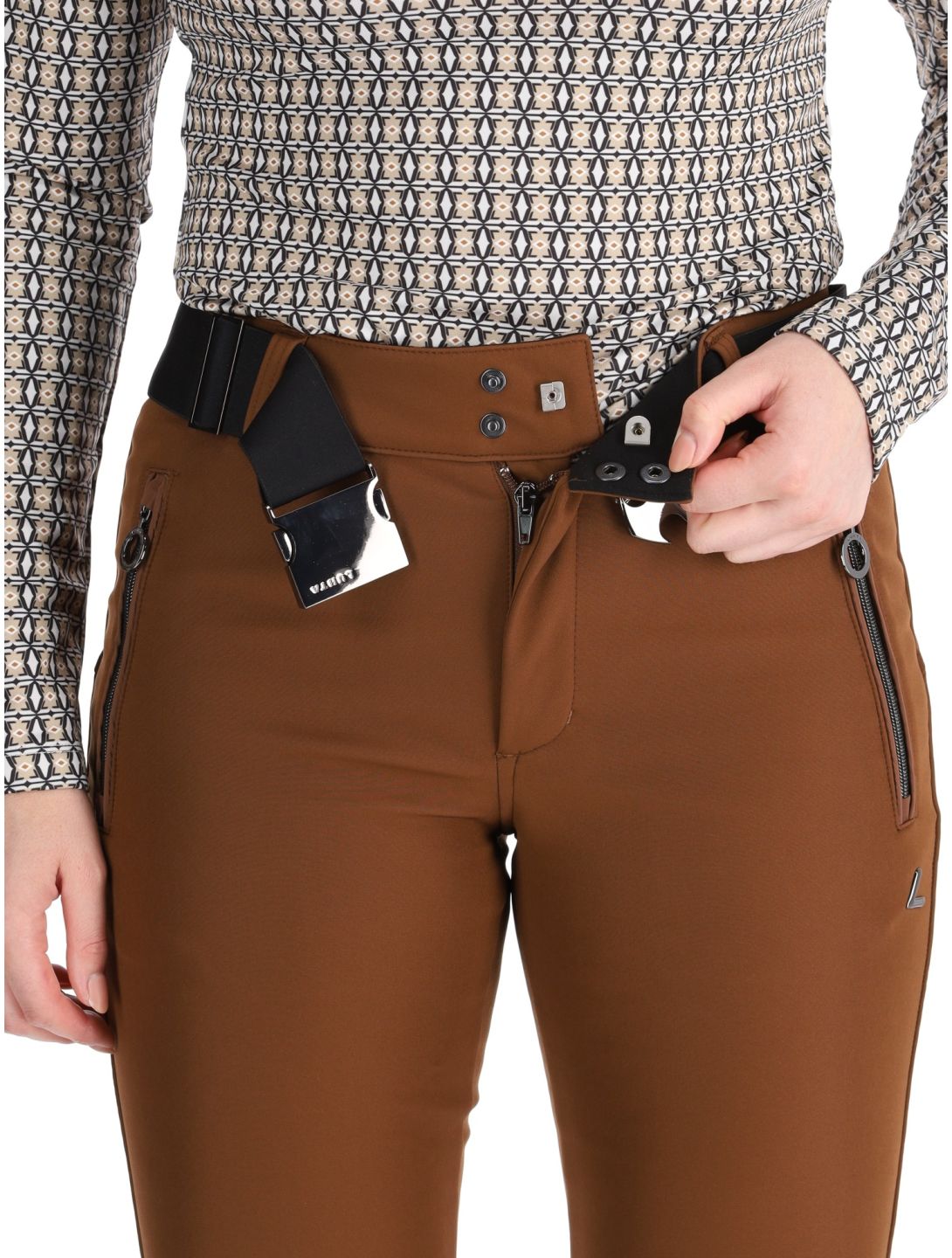 Luhta, Joentaus pantalones de esquí softshell mujeres Chocolat marrón 