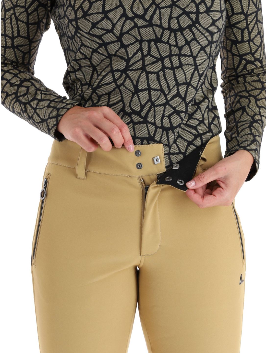 Luhta, Reututunturi pantalones de esquí softshell mujeres Cafe Au Lait beige, negro 