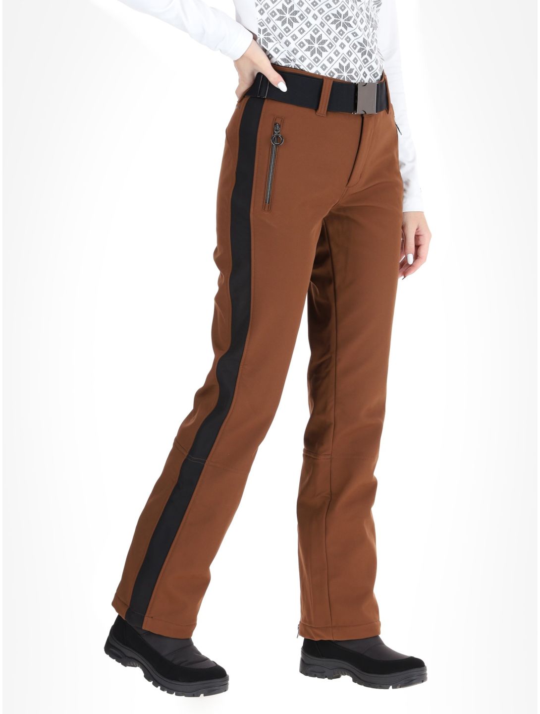 Luhta, Reututunturi pantalones de esquí softshell mujeres Chocolat marrón 