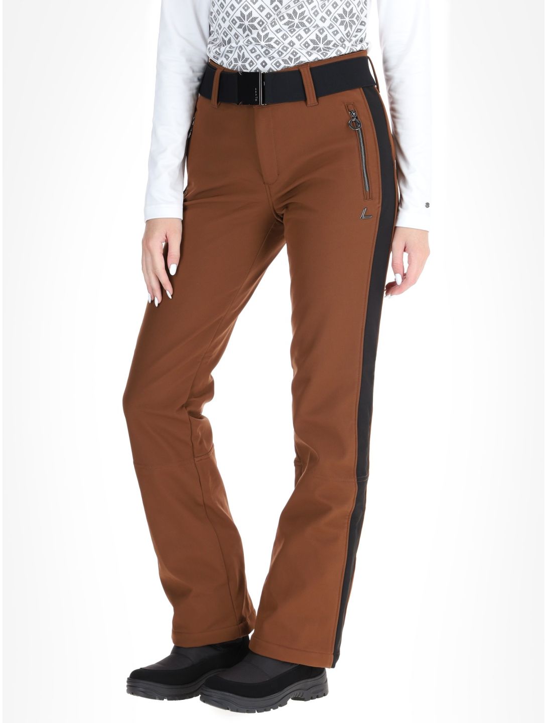 Luhta, Reututunturi pantalones de esquí softshell mujeres Chocolat marrón 