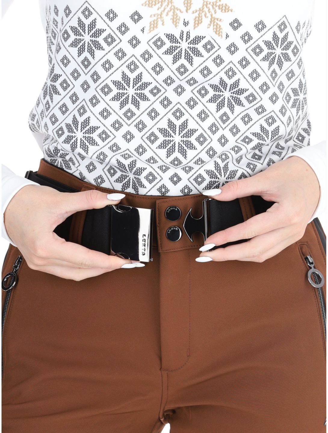 Luhta, Reututunturi pantalones de esquí softshell mujeres Chocolat marrón 