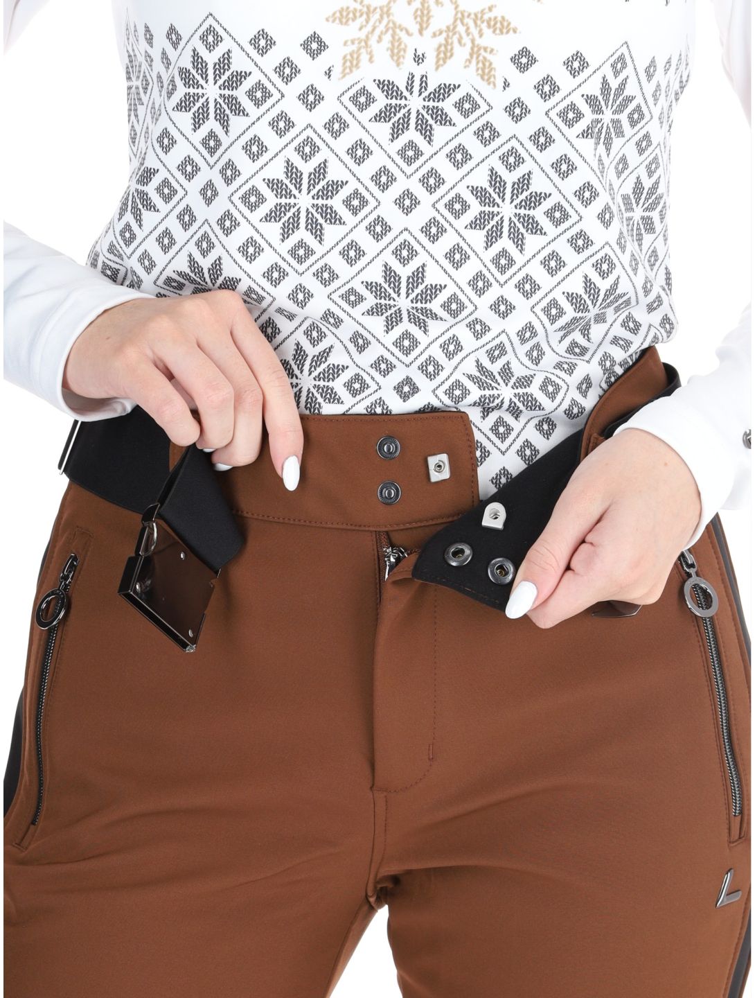 Luhta, Reututunturi pantalones de esquí softshell mujeres Chocolat marrón 