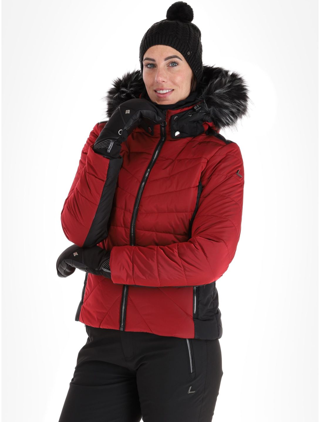 Luhta, Skalluvaara chaqueta de esquí mujeres Cranberry negro, rojo 