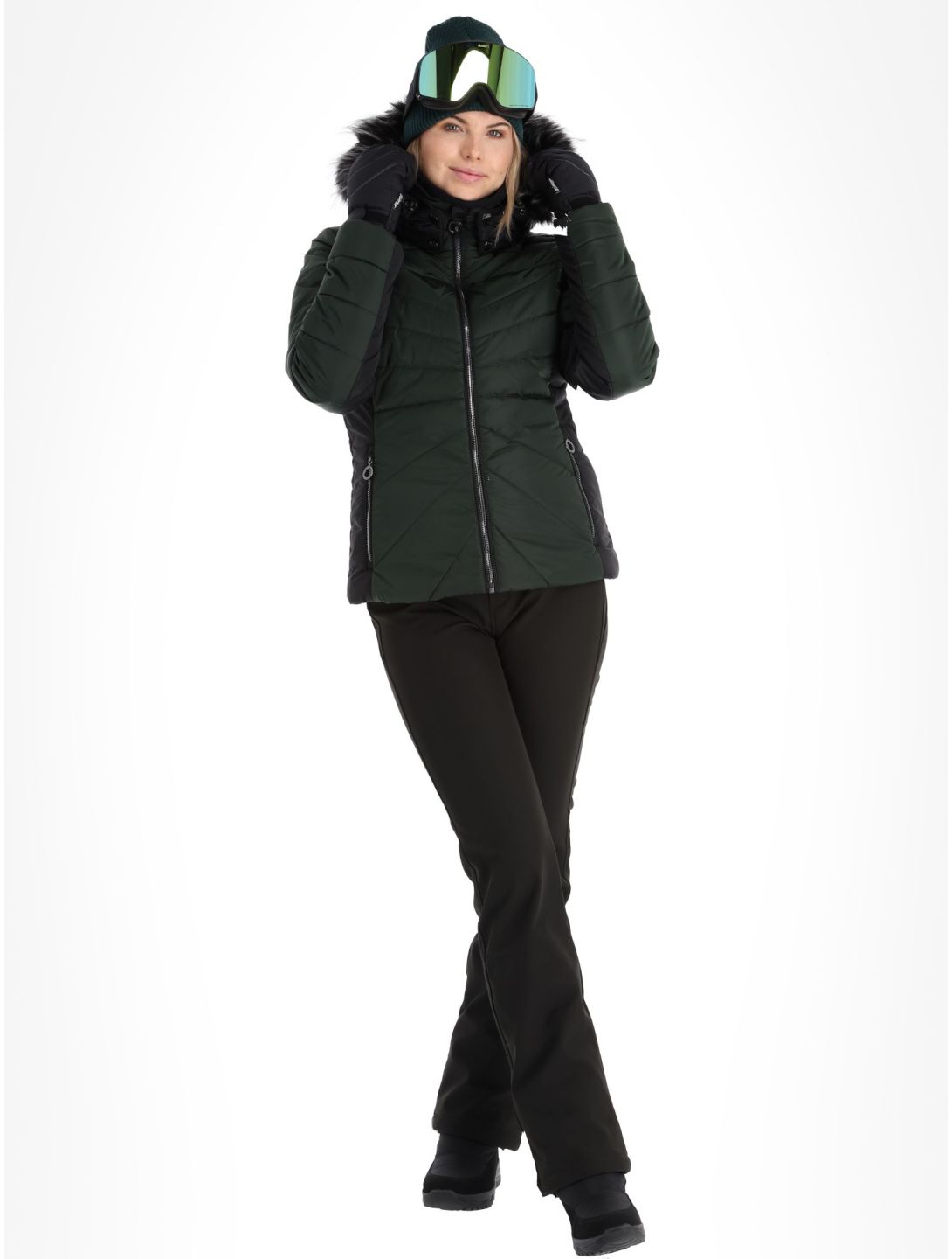 Luhta, Skalluvaara chaqueta de esquí mujeres Dark Green negro, verde 