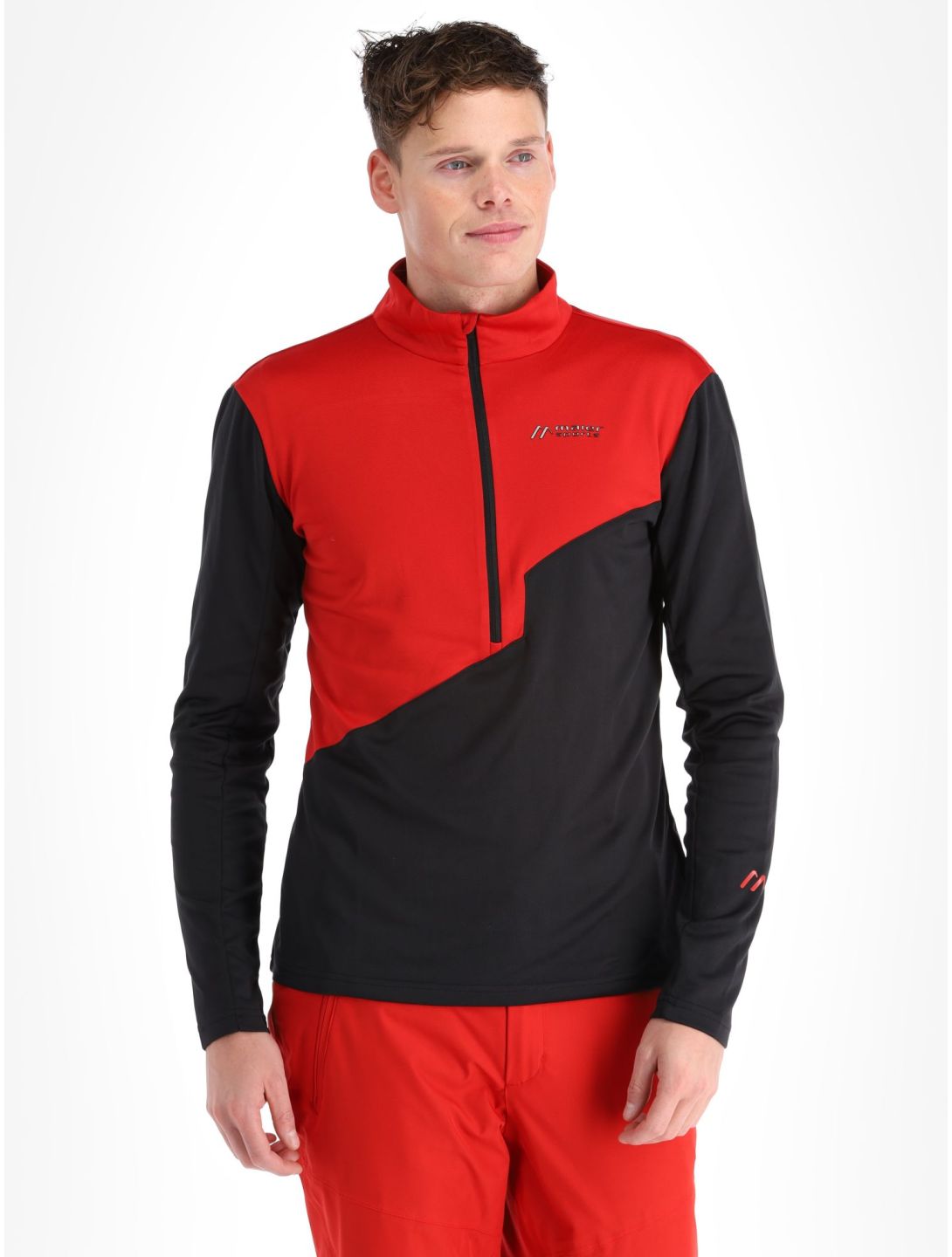 Maier Sports, Astun Jersey jersey hombres Salsa / Black rojo 