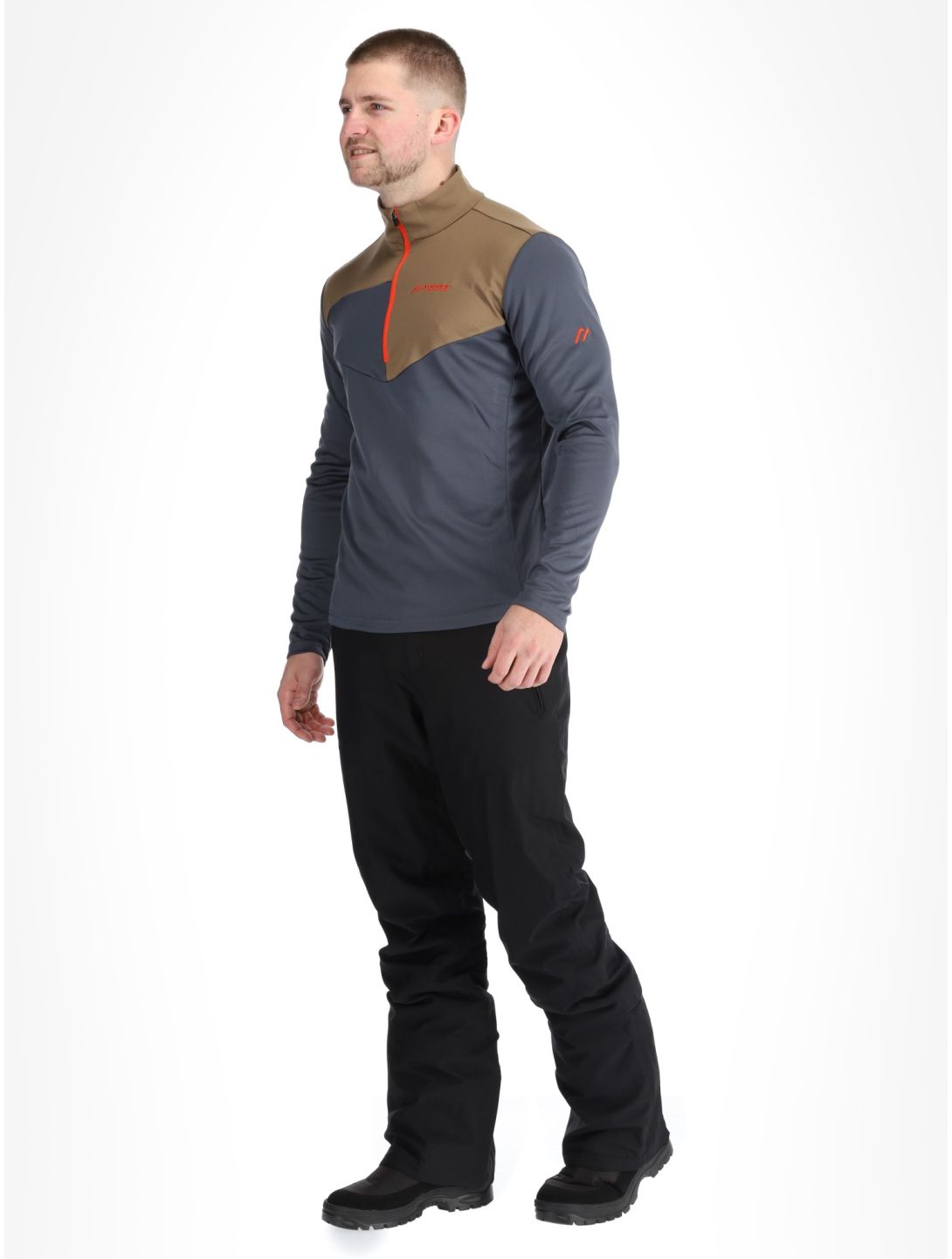 Maier Sports, Felian jersey hombres Graphite / Fawn gris, marrón 