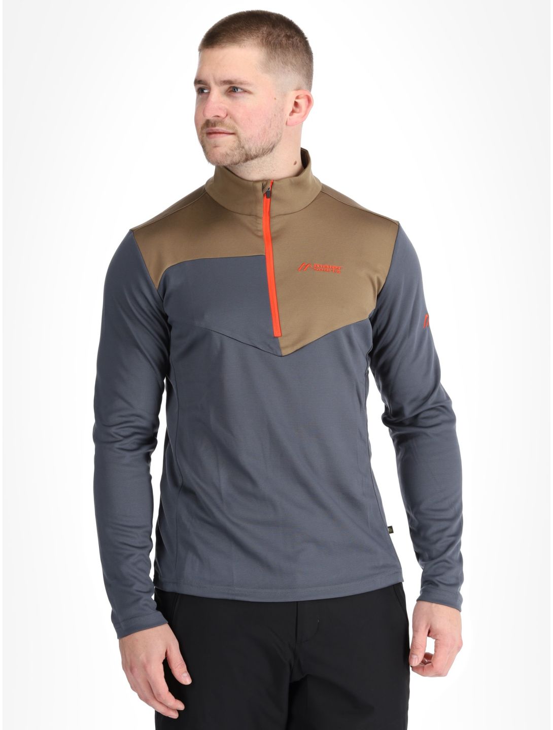 Maier Sports, Felian jersey hombres Graphite / Fawn gris, marrón 