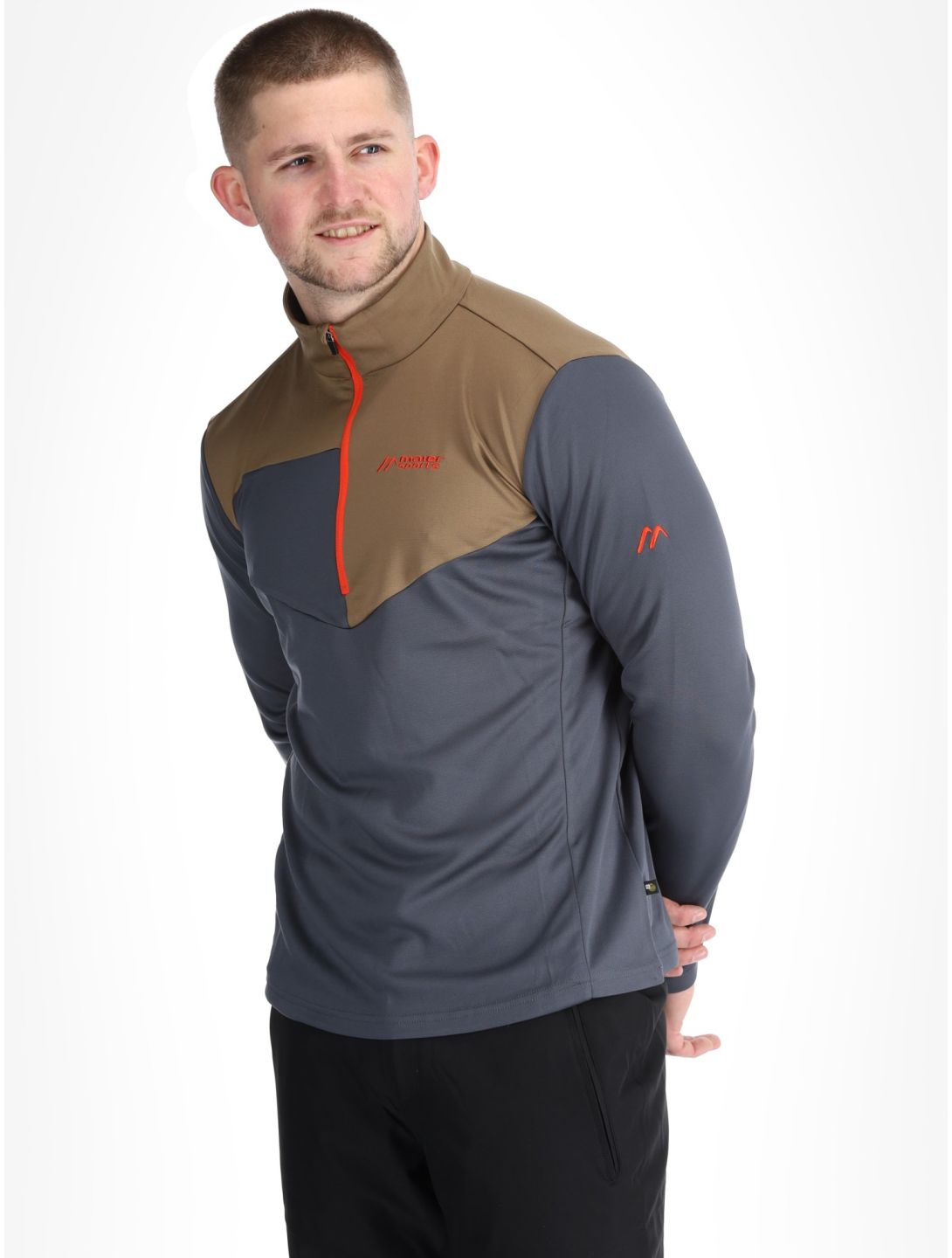 Maier Sports, Felian jersey hombres Graphite / Fawn gris, marrón 