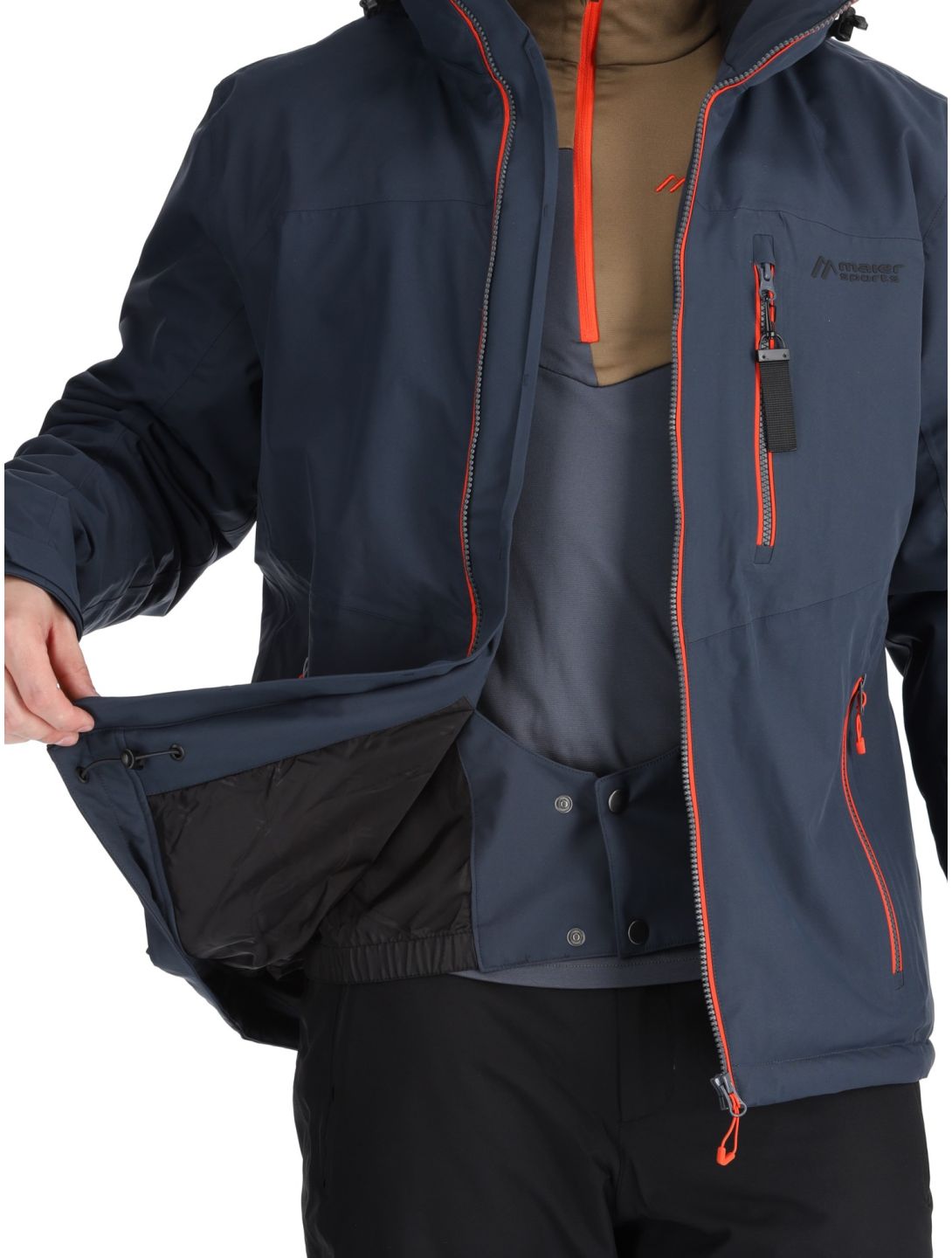 Maier Sports, Oravice chaqueta de esquí hombres Graphite / Paprika Flame gris, naranja 