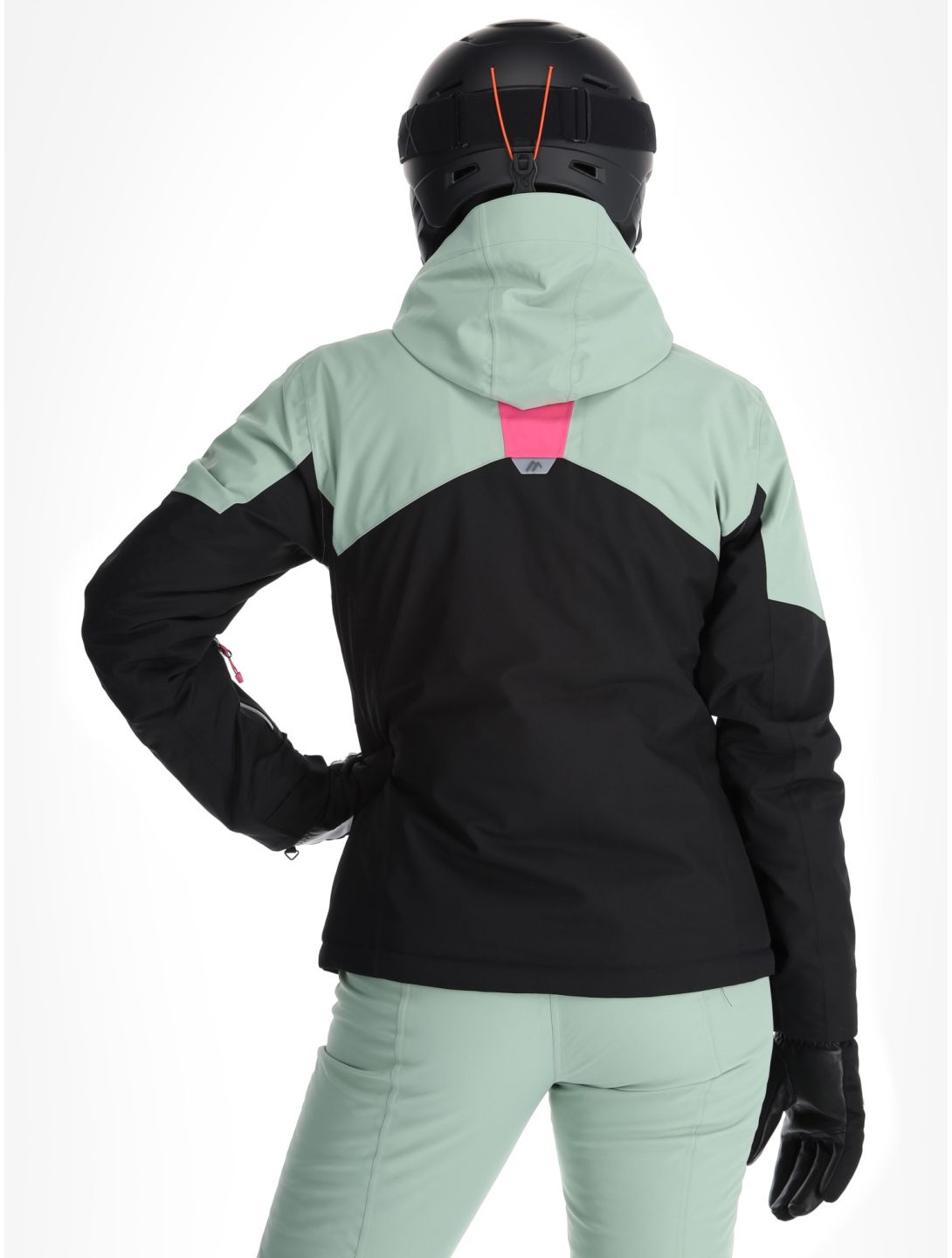 Maier Sports, Vidra chaqueta de esquí mujeres Black / Luscious Moss / Pink Flambé negro, rosa, verde 