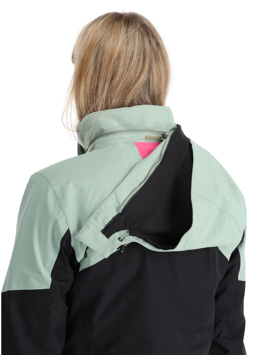 Maier Sports, Vidra chaqueta de esquí mujeres Black / Luscious Moss / Pink Flambé negro, rosa, verde 